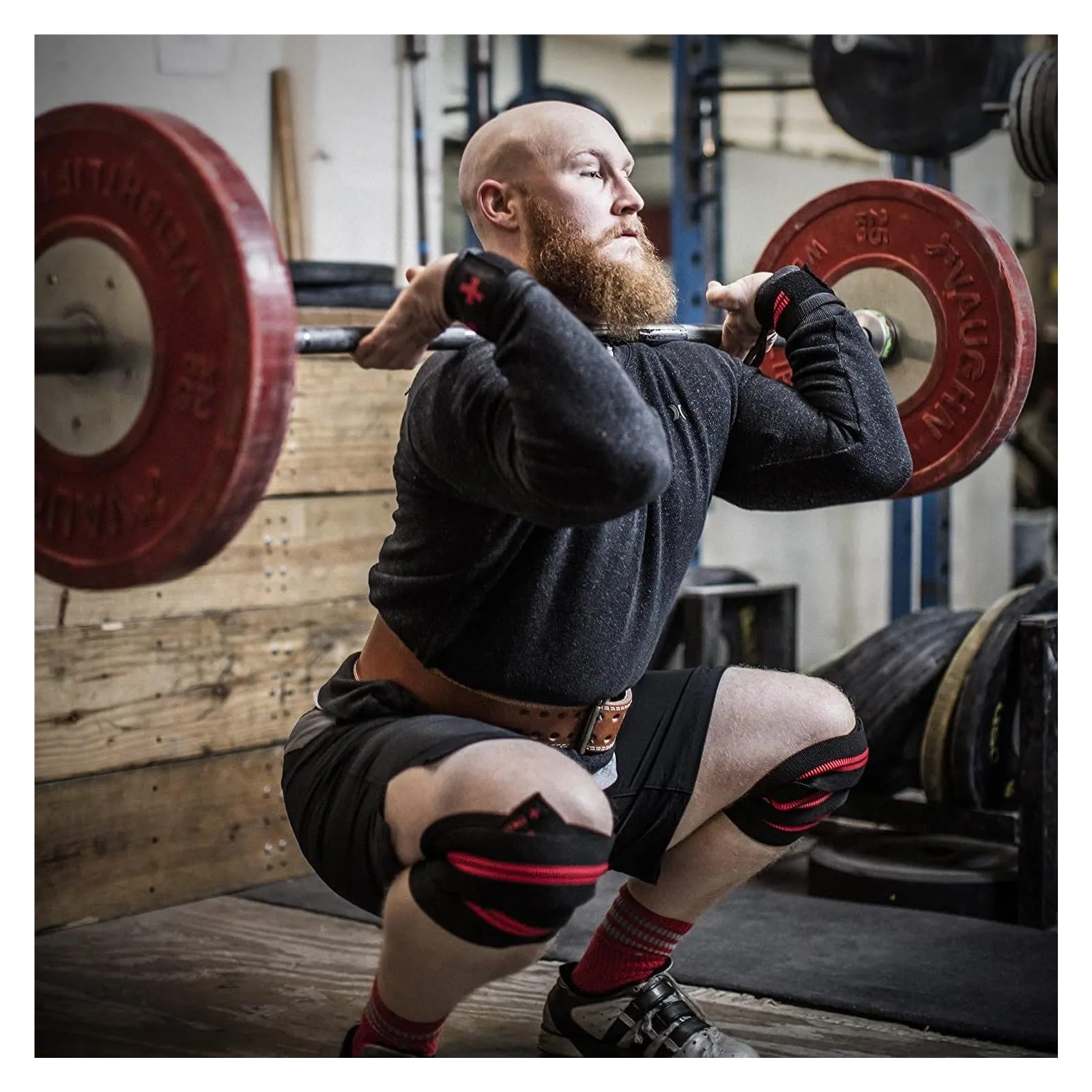 GenouillèRe Sport 1 Pair Weightlifting Knee Wrap Powerlifting Squat Compression Elasticity Elbow Wraps Training Sport Safety pour Hommes Et Femmes