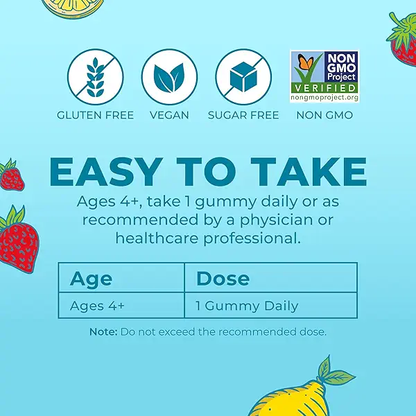 MARYRUTH'S Kids Vitamins | Multi | Sugar Free | 2 Month Supply | Kids Multivitamin Gummies for Ages 2+ | Vegan | Only 1 Gummy a Day | 60 Count 8