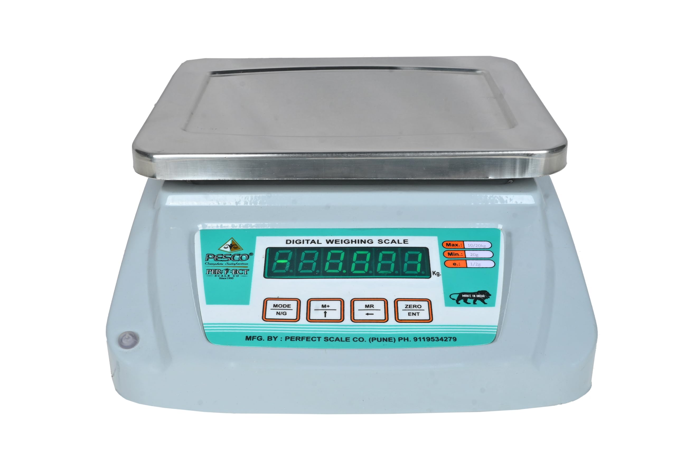 Pesco Pesco Mini 20kg mild steel electronic weighing machine, Weight machine ideal for grocery store, vegetable and fruit market, industries, agriculture, kitchen. 20 kg x 1g | 1 year warranty.-image-38