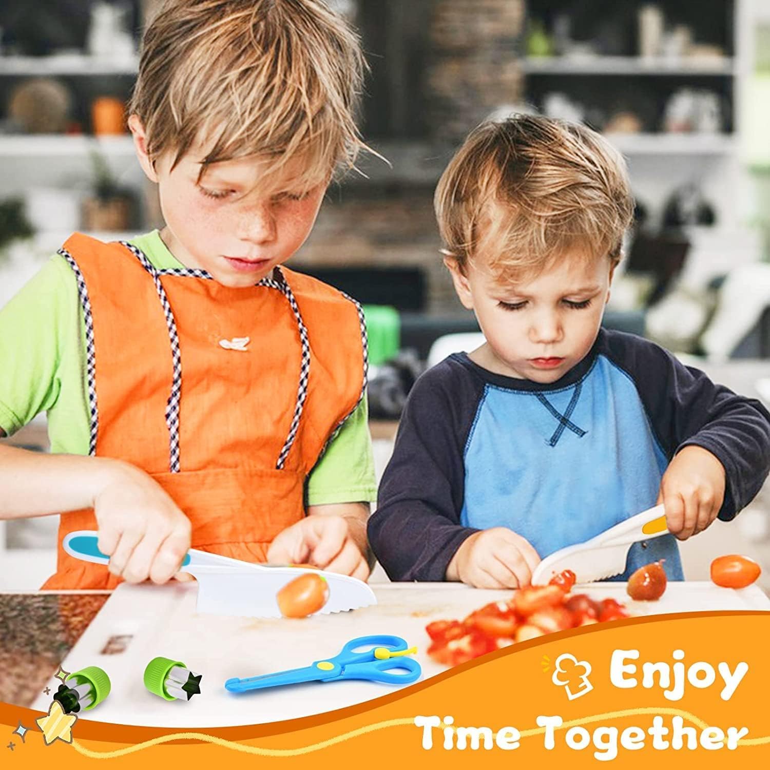Set De Cuisine Sécurisé Pour Enfants 17 Pièces - Couteaux Sans Danger - Apprentissage Coupe Fruits/légumes - Dès 2 Ans - 2