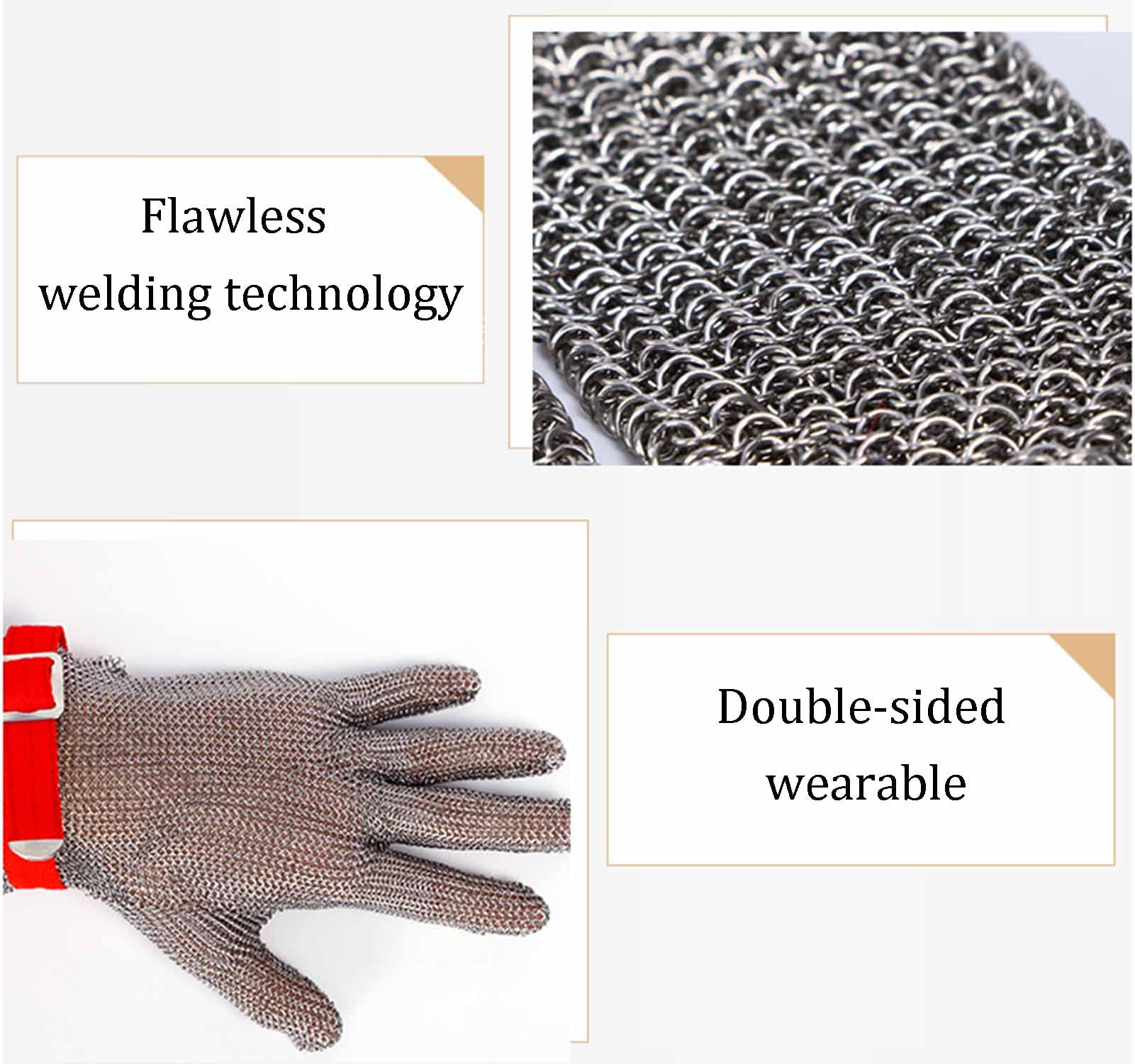 Schnittfeste Handschuhe Edelstahlring-Stahldrahthandschuhe, Säge- Und Schnittfest(Size:XL/A Packung mit 1 Stück)