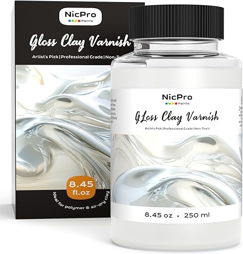 Nicpro Barniz grande de arcilla seca al aire (8.45 onzas, 8.5 fl oz), sellador de esmalte de arcilla seca al aire para cerámica, arcilla seca al