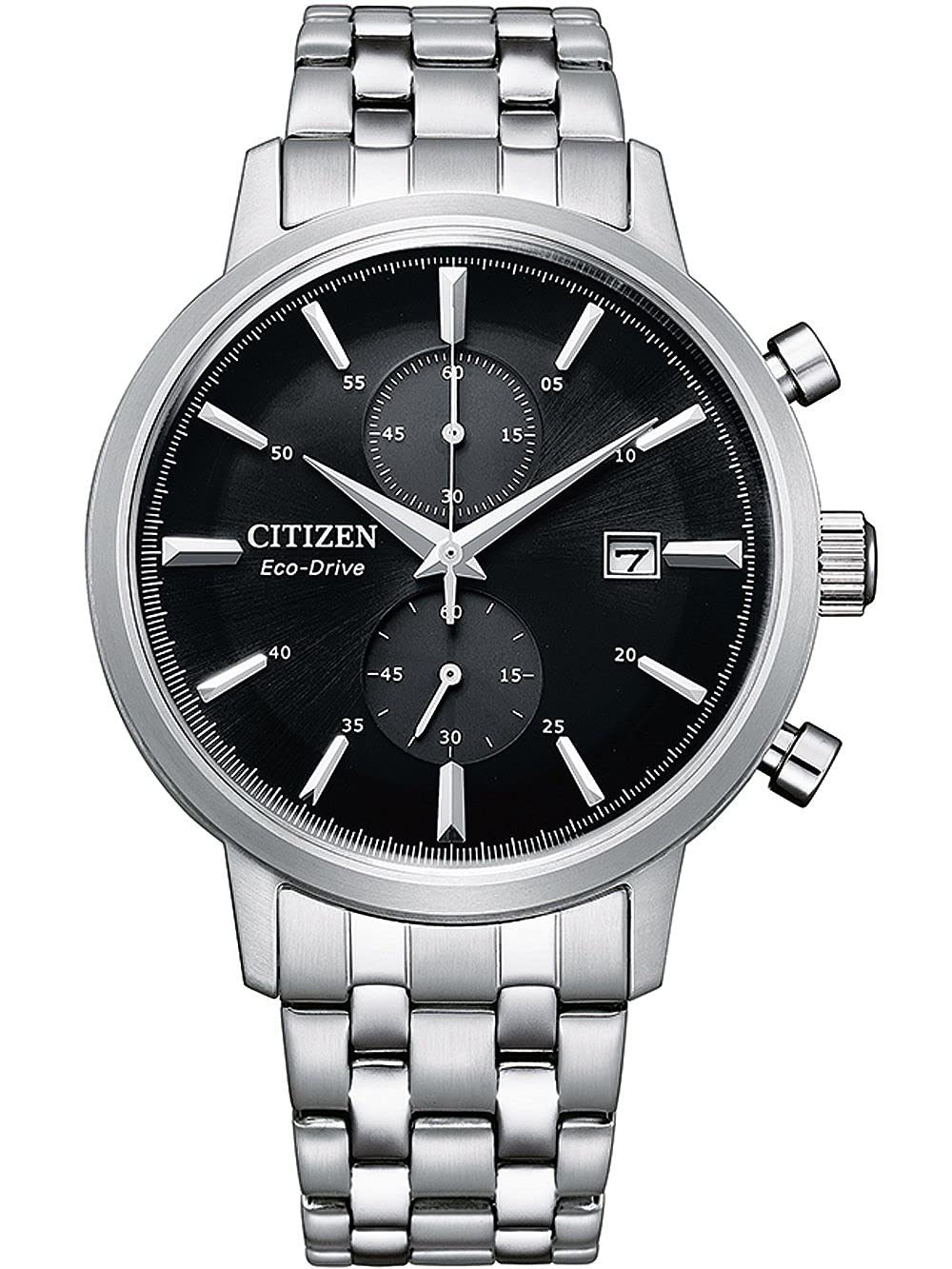 CitizenCA7060-88E Eco Drive Men's Watch Stainless Steel 5 Bar Chrono Date Silver