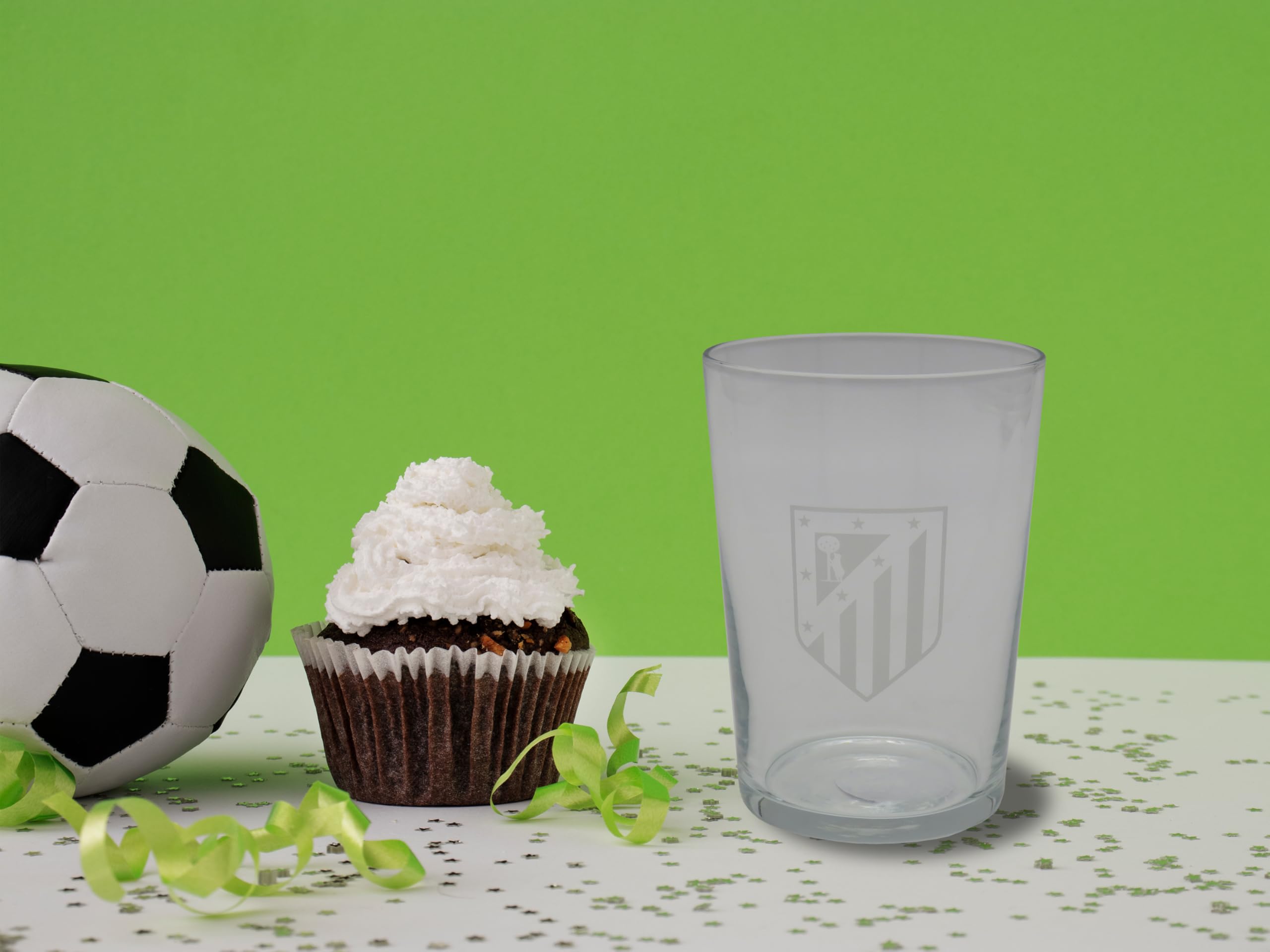 CyP Brands Atlético de Madrid, kieliszek do cydru, trwały, nadaje się do mycia w zmywarce i używania w kuchence mikrofalowej, pojemność 500 ml, oficjalny produkt