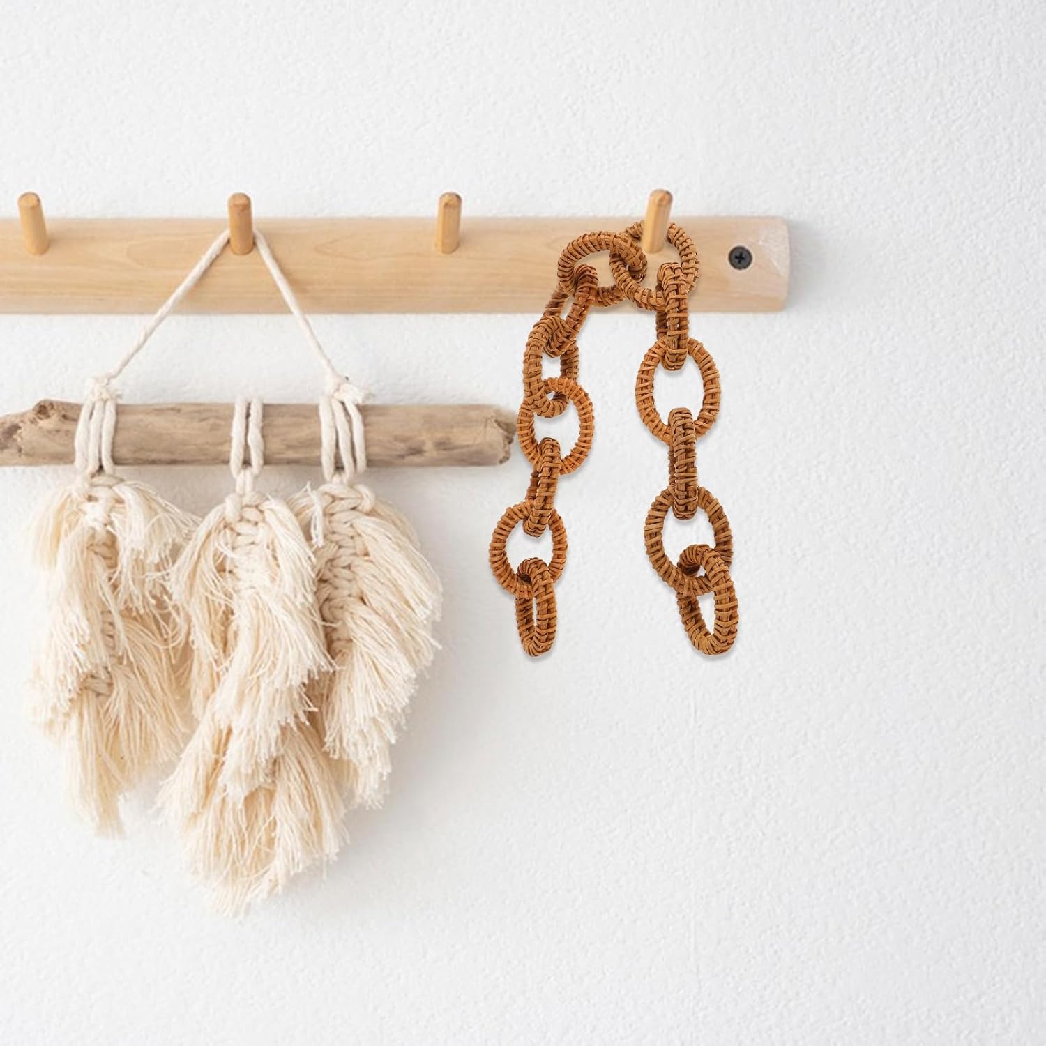 DECHOUS Decorative Rustic Chain Link, Boho Chain Link Decor for Coffee Table, Rattan Garland for Home Decor, Coffee Table, Farmhouse Decor, 17 Inch - Image 5