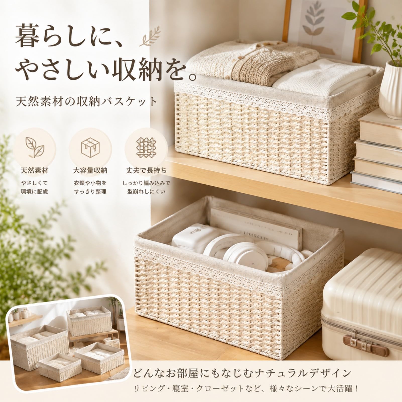 ラタン 編み込み カゴ バスケット 収納 ボックス キャスター付き おもちゃ入れ Amazon｜収納バスケット ラタン風 収納かご 収納ボックス 編み込み