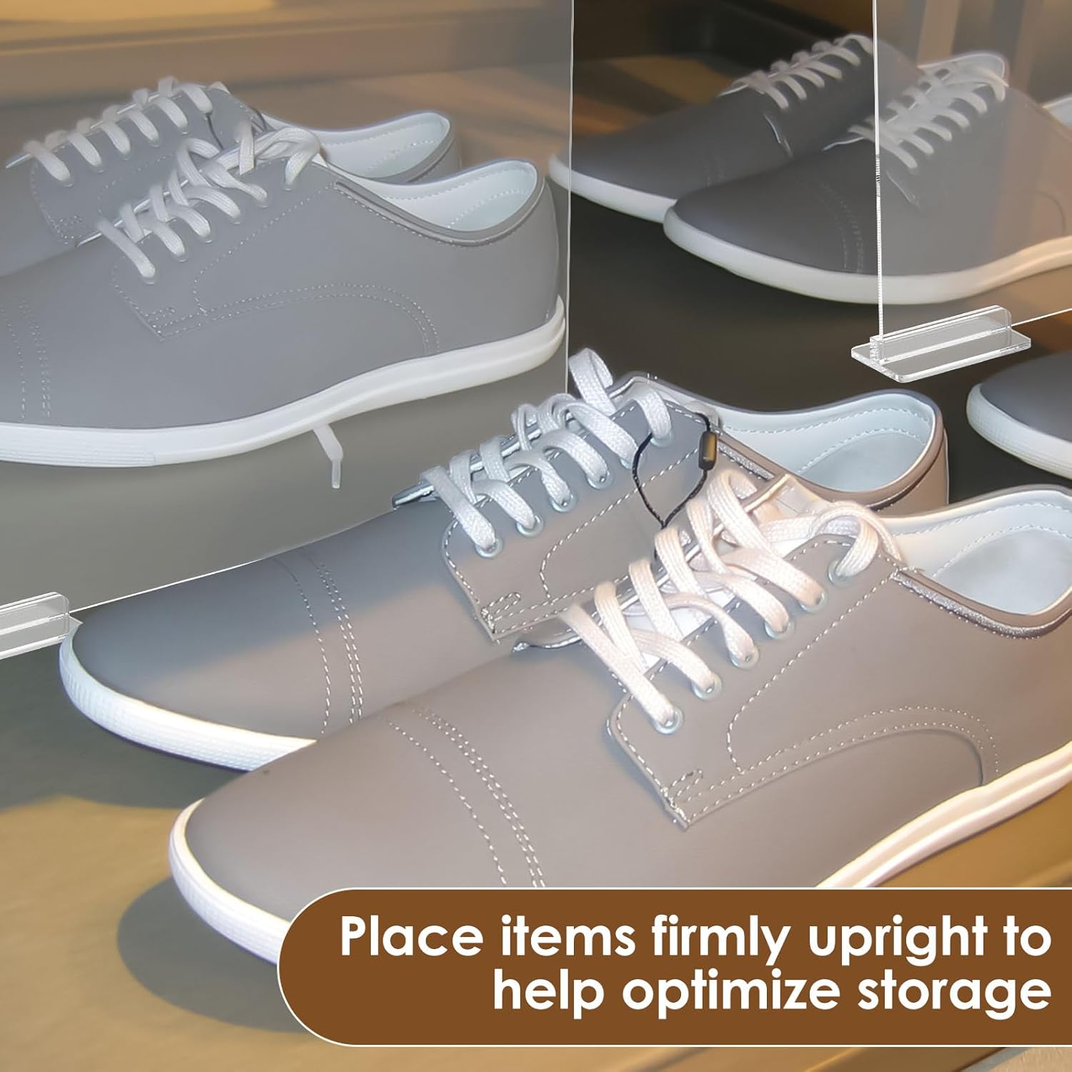 Closet Shelf Divider Plastic Closet Shelf Separator Transparent Handbag Organizer Partition Space Saving for Bedroom US(Style 2,transparent color)