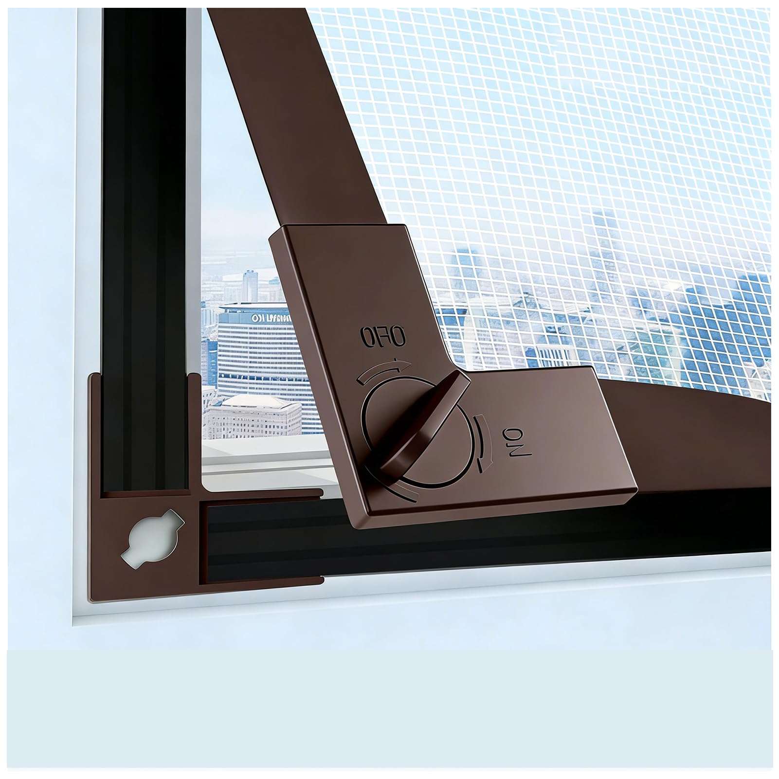 Mosquitera Magnética Ajustable para Ventana 55x135cm, Malla de Fibra de Vidrio, Imanes Autosellantes Reforzados con Marco Completo y Clips de Fijación, Kit DIY Fácil Montaje (Marrón 1,150 * 150cm)