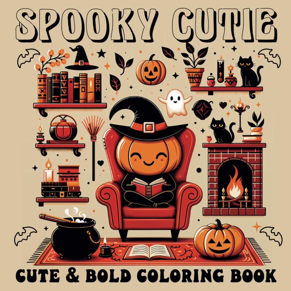 Spooky Cutie: Cute & Bold Coloring Book for Adults and Teens, Feauturing Cute Creepy, Spooky Creatures For Stress Relief & Rolaxtion (Spooky Cutie Bold and Easy Coloring Books)