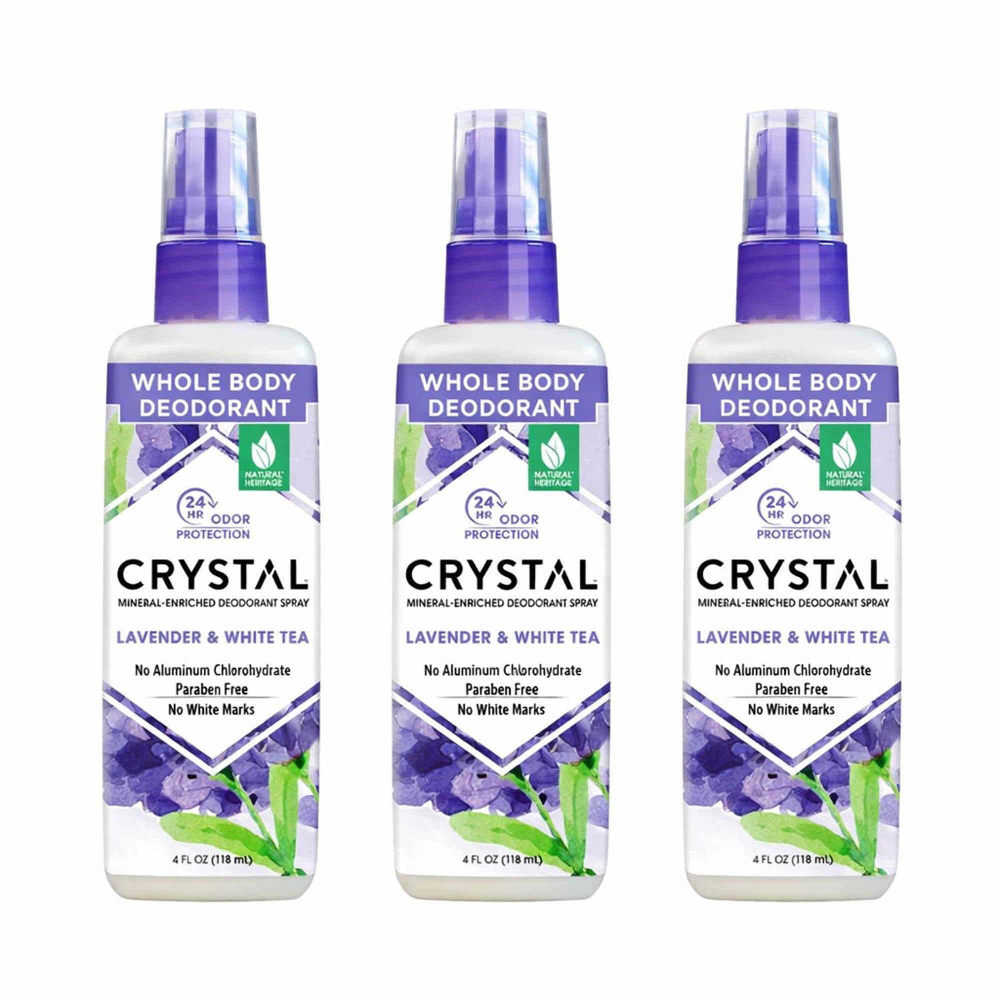 Crystal Mineral Deodorant Spray, 8 oz., 2 Pack, Lavender + White Tea