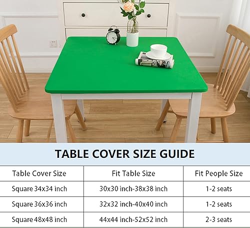 Miniatura 157 de Wolkemer Mantel cuadrado ajustable de elastano elástico negro para mesa de cóctel, borde elástico, para comedor, boda, fiesta, picnic, 34 x 34