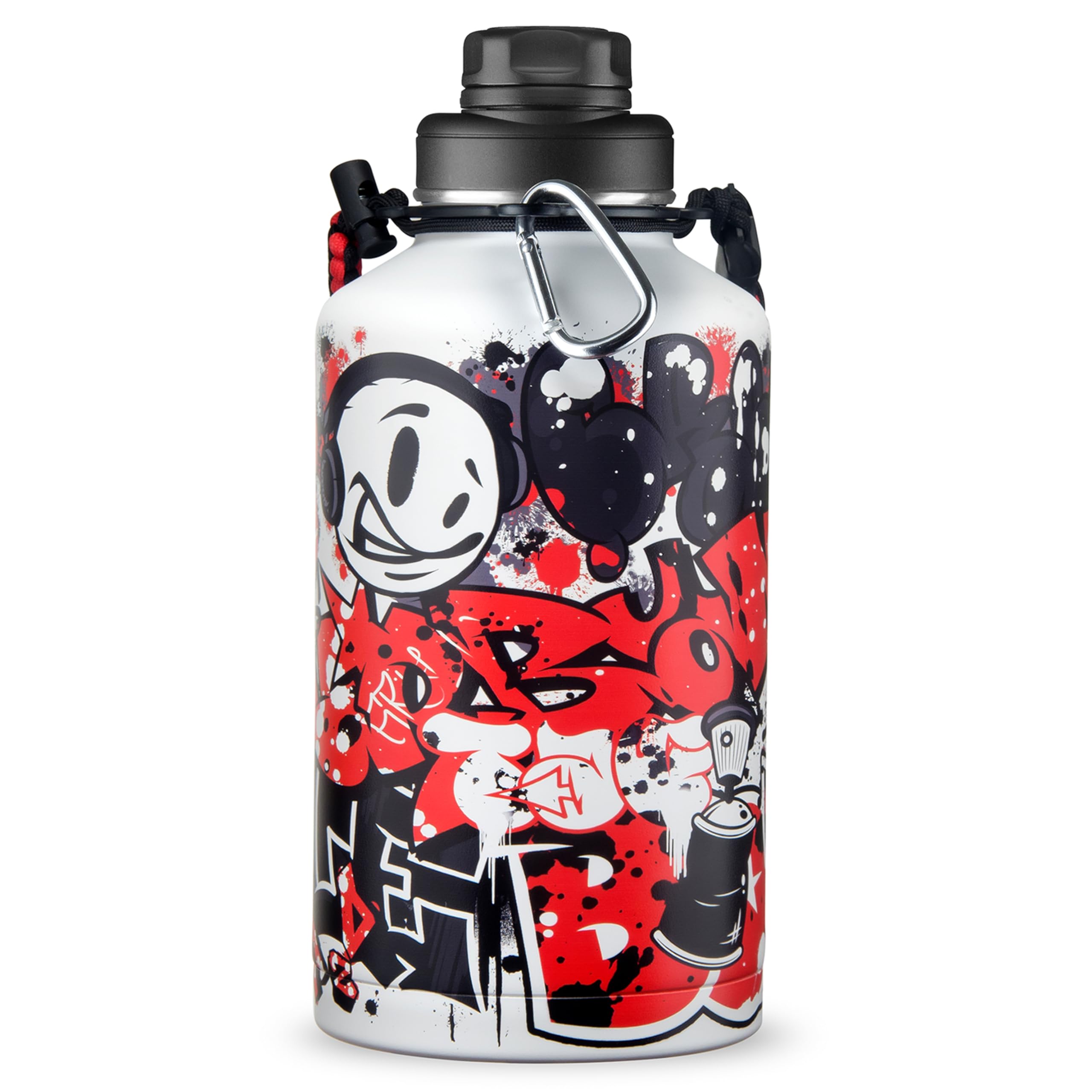 URBANCAN Isolierte Trinkflasche - 2 Liter, mit Strohhalm, Chug und Kappe deckel, Trink In Stil mit Edelstahl Wasserflasche für Sport, Fitness und Reisen, doppelwandige Thermosflasche, Getting Up