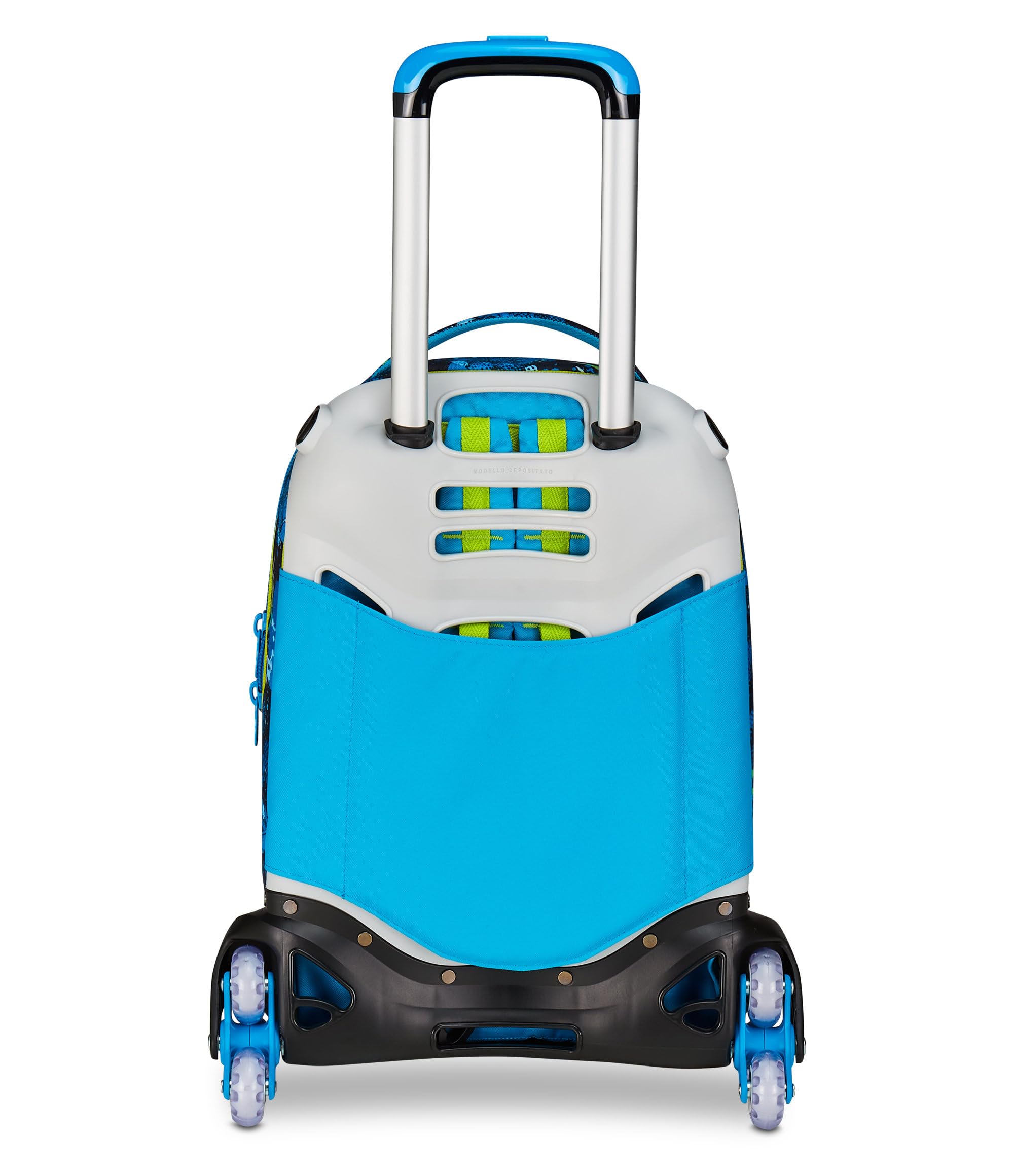 SJ GANG STYLE JAM GANG Trolley Scuola Jack 3 Ruote Air Tiger, Blu, 3 in 1, Zaino Triplo Uso con Carrello Sganciabile, 33 L, Zaino Scuola Elementare, Zaino Bambino