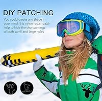 Vista 7 de MOONSJONES Down Jacket Repair Patch 8 Sheet, Black Nylon Blank Tape Patches for Jackets Tenacious, Blemish Waterproof Patagonia Sticker
