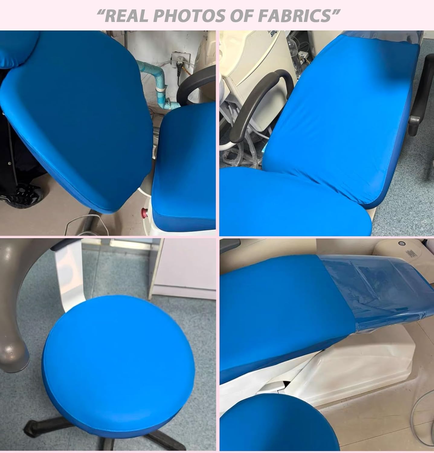 Dental Chair Covers,5Pcs/Set Dental Full Chair Covers,PU Waterproof Dustproof Waterproof Non Slip Headrest Backrest Cushion Stool Protective Case(Gold,L)