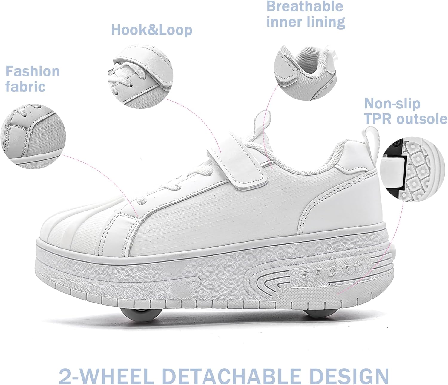 Umerigo Fashion Roller Skate Shoes for Boys Girls Kids Retractable Wheelies Skate Sneakers with Wheels Rolling Skating Shoes