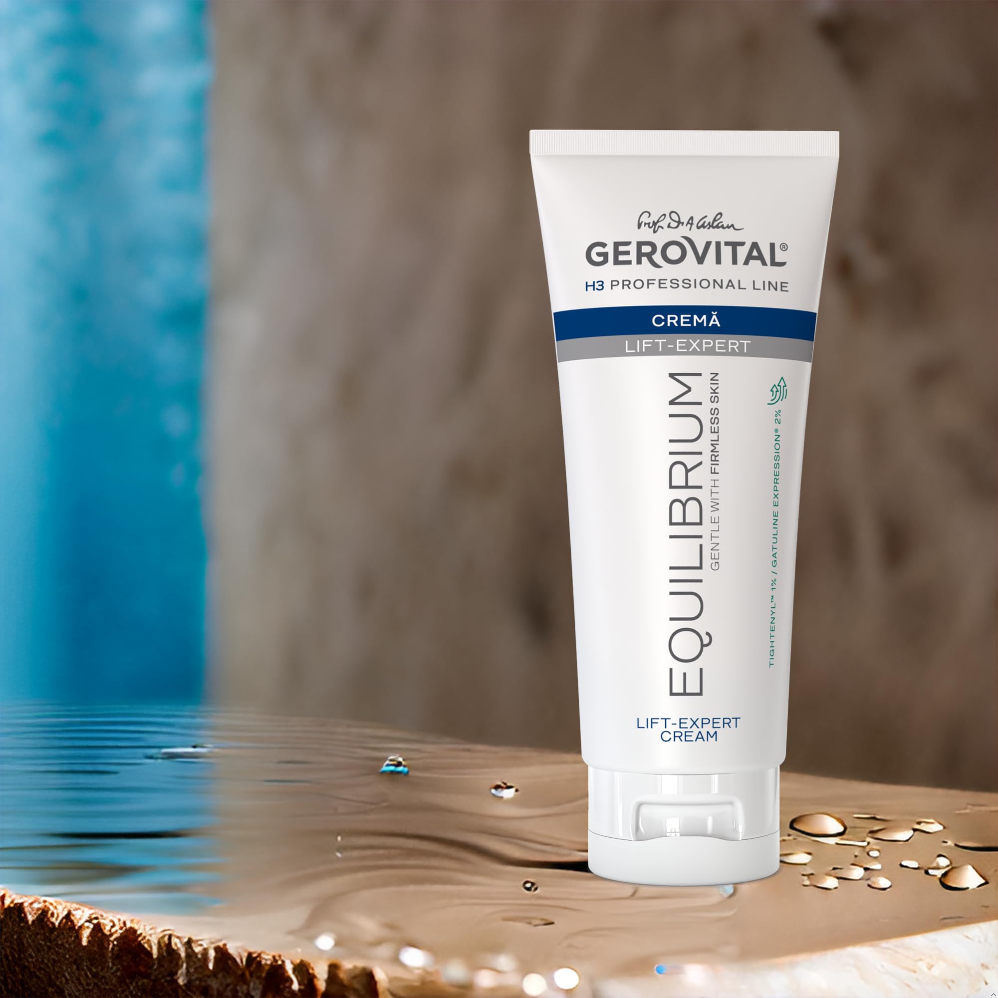Crema Facial Profesional Antiedad - 200 ml con Efecto Lifting y Regenerador – Para Piel Madura o Seca – Con Tightenyl, Gatuline Expression y Vitaminas A+E, Gerovital H3 Equilibrium