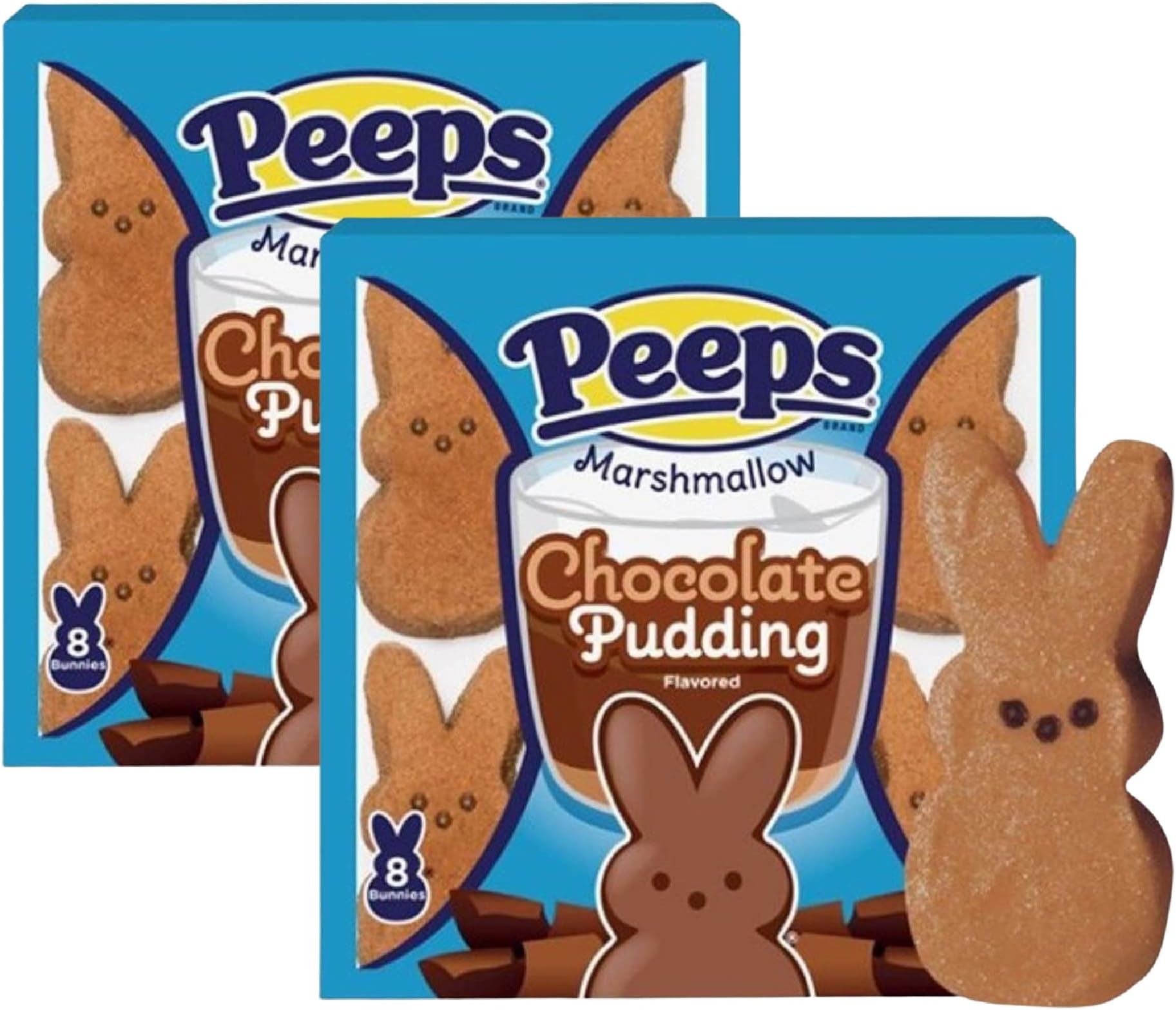 Peeps Marshmallow Chicks Bunnies Easter Candy Treats (2 pack) (Chocolate Pudding Bunnies)