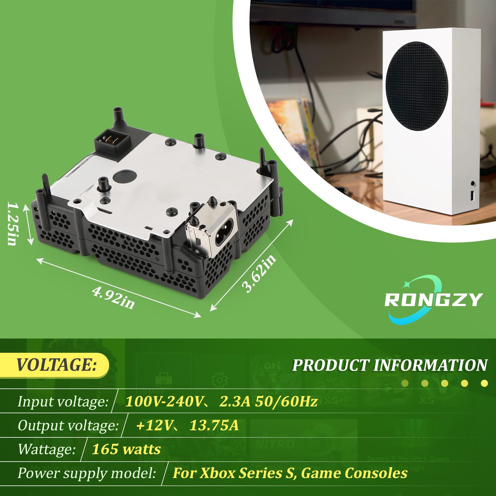 RongZy per Xbox Series S Alimentatore per Series S Alimentatore Interno Sostituire Series S con Strumenti di Riparazione