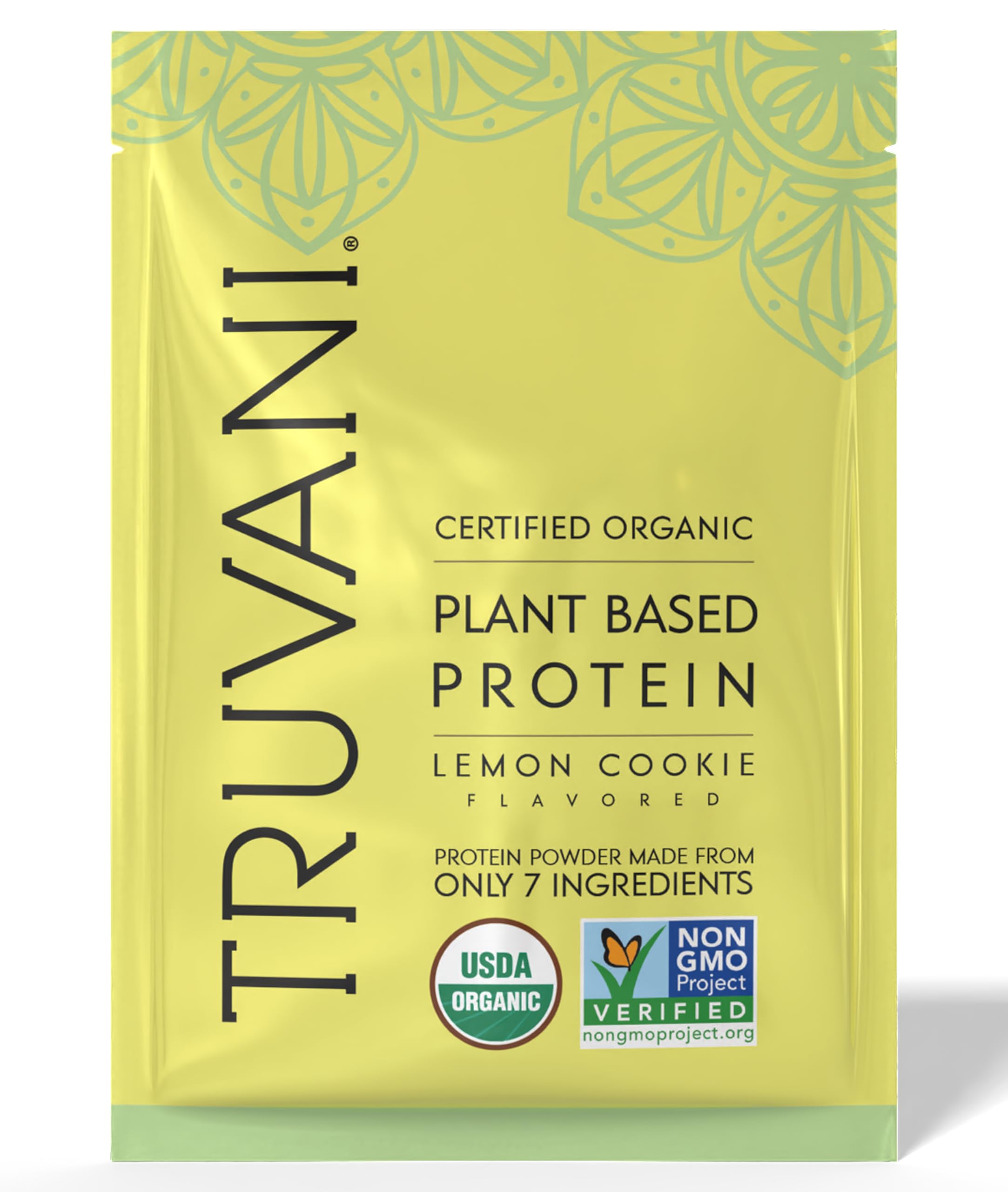 Truvani Vegan Pea Protein Powder | Lemon Cookie | 20g Organic Plant Based Protein | 1 Serving | Keto | Gluten & Dairy Free | Low Carb | No Added Sugar