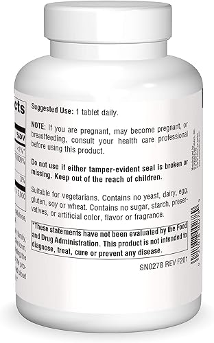Miniatura 2 de Source Naturals Ácido pantoténico 500 mg Vitamina B-5 Suplemento dietético - 200 Tabletas