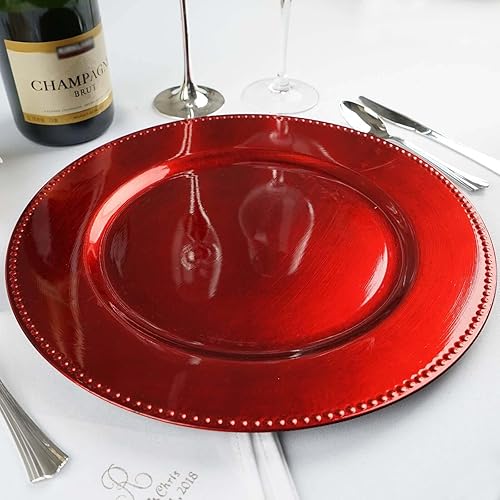 Efavormart - 6 unidades de 13 pulgadas con cuentas rojas redondas para decoración de mesa, vacaciones, boda, catering, decoración de eventos