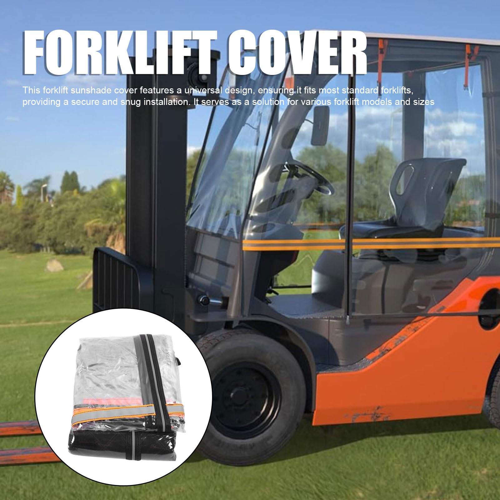 Jiawu Copertura del Carrello Elevatore, Copertura Trasparente della Cabina del Carrello Elevatore Universale, Copertura del Carrello Elevatore per Pioggia, Protezione UV Tutto Il Tempo