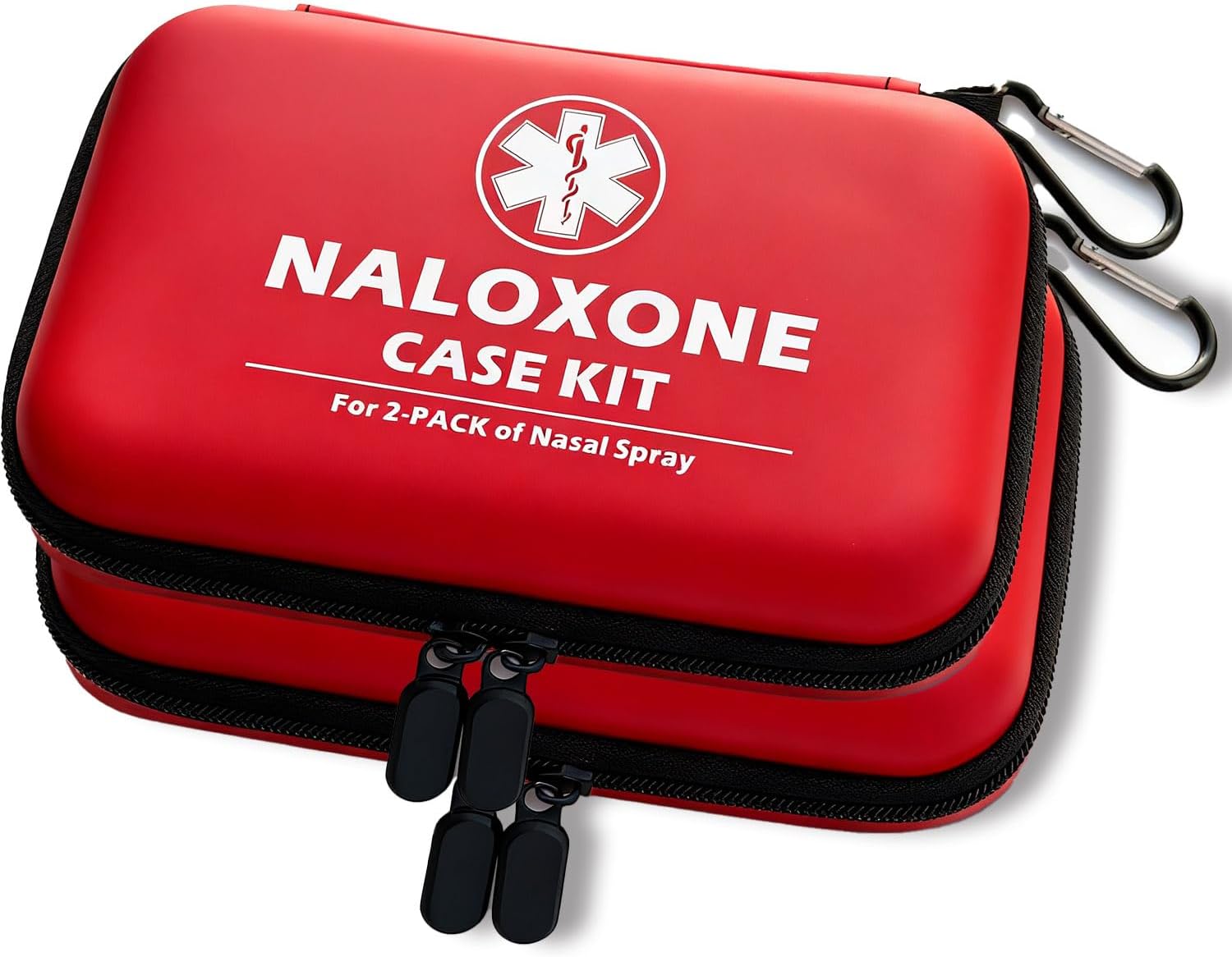 Naloxone Carrying Case Kit, Red Protective Storage Case with Medical id，Fits 2 Pack Nasal Spray,for Opioid Overdose Emergency,Hard Shell & Splash Resistant，（case only） (2)