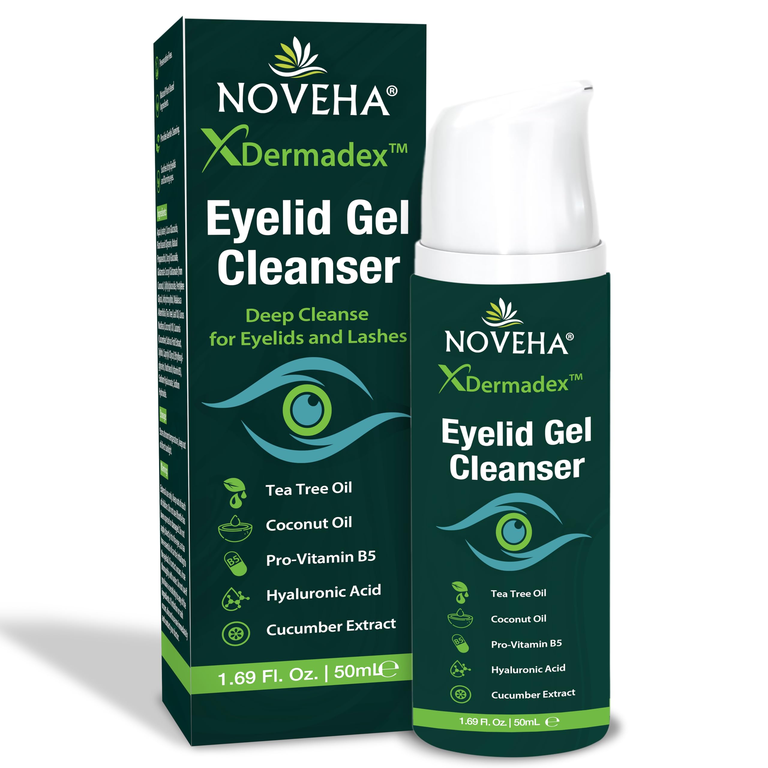Amazon.com: NOVEHA Eyelid & Lash Gel Cleanser with Pro-Vitamin B5