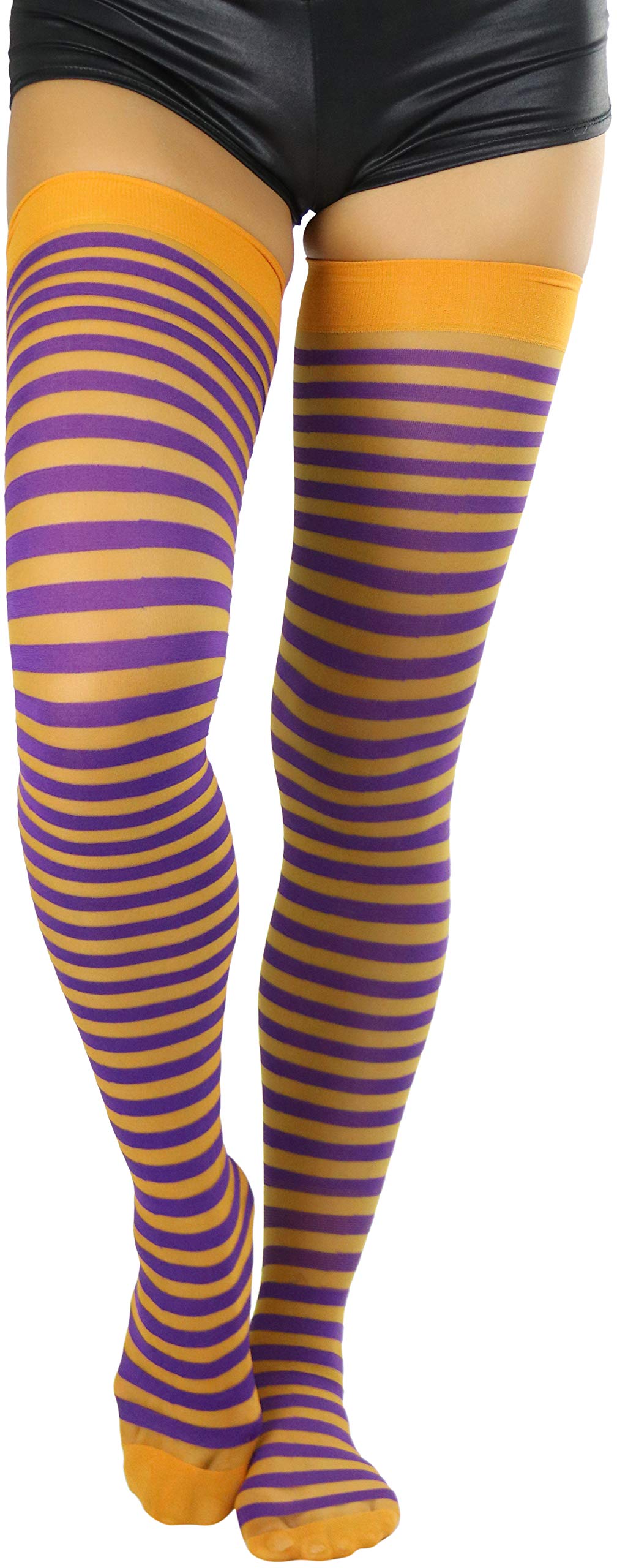 ToBeInStyle Women’s Opaque Hosiery Thin Striped Thigh High Long Stocking