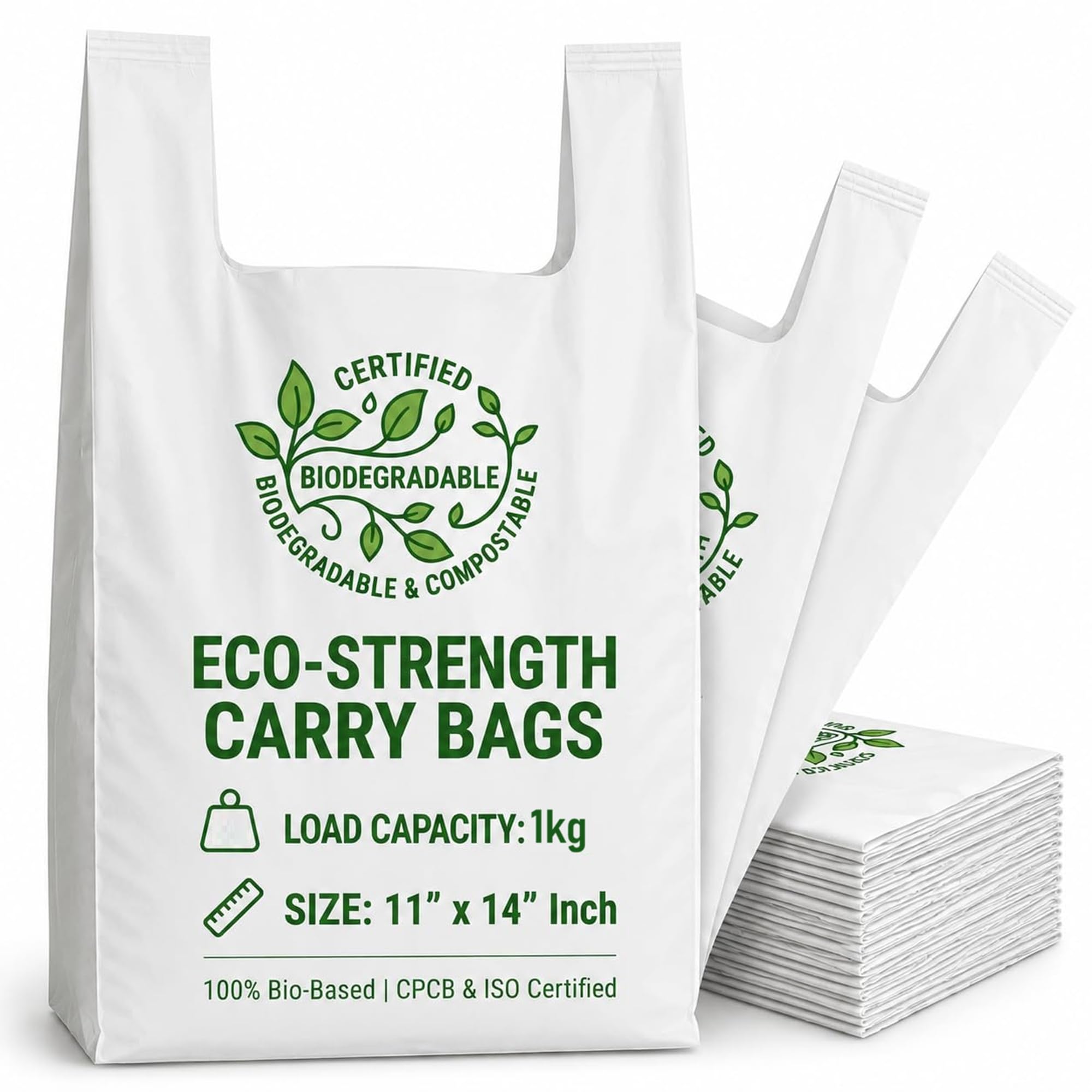 KRUM Cornstarch Bags 11x14 Inch Pack of 50 Load Capacity upto 2kg | Cornstarch Material, Biodegradable, Compostable-image-16