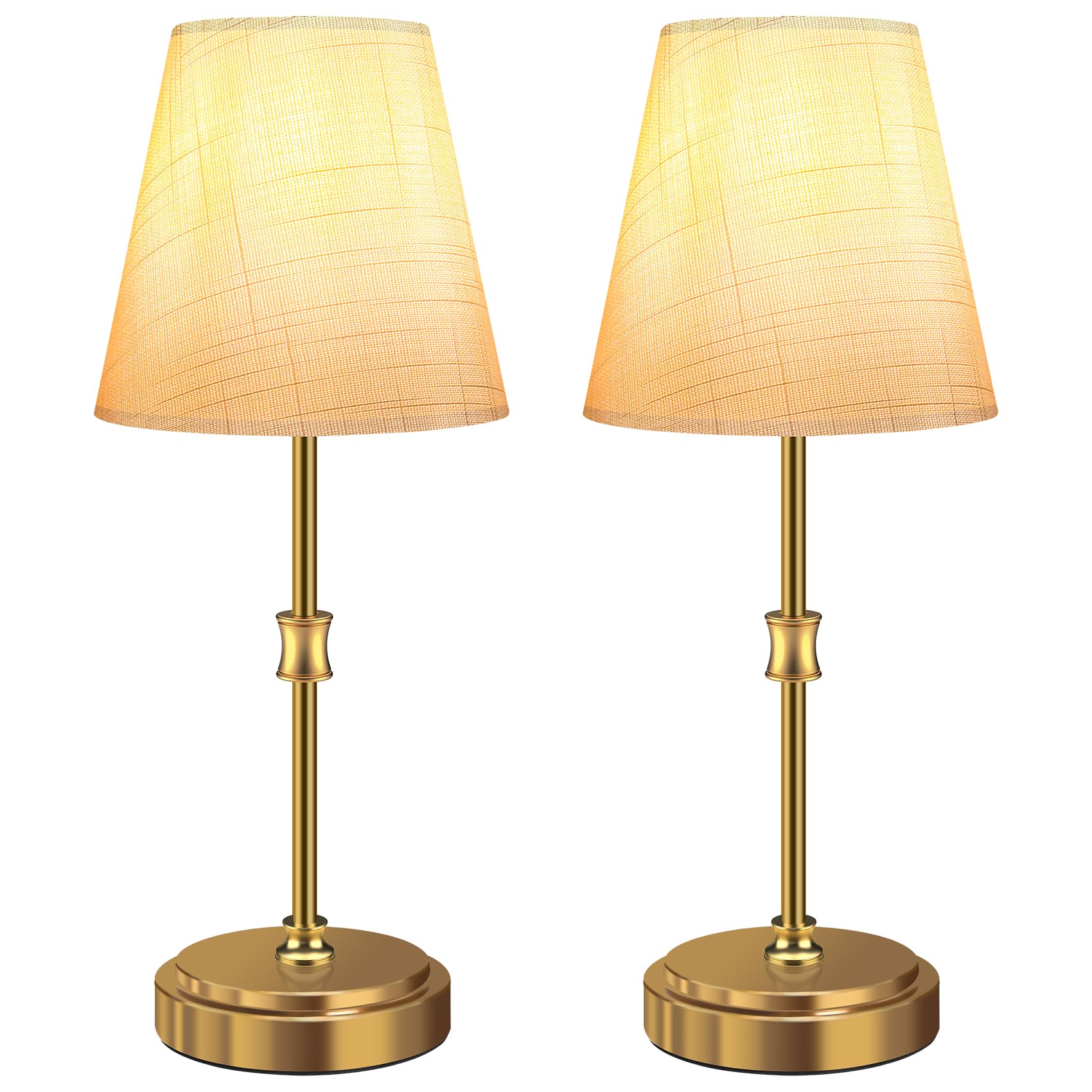 Aomeya Touch Control Table Lamp Set of 2, Touch Control Night Light with Metal Base 3-Way Brightness Changing Dimmable LED Light Bulbs Desk Lamp Table