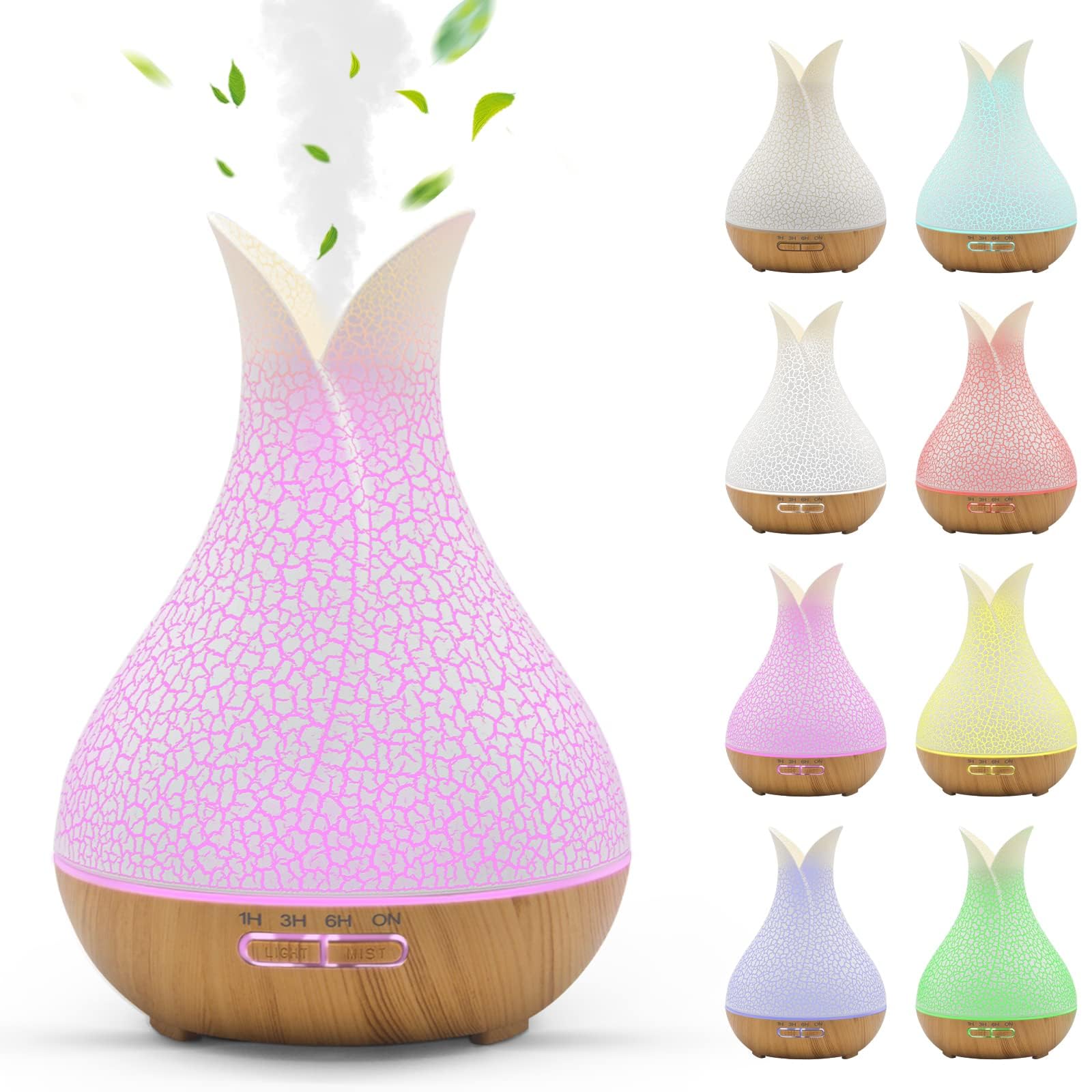 Diffusore di OLI essenziali, diffusore di aromaterapia a ultrasuoni da 500 ml con 7 luci d'ambiente 4 Timer telecomando autospegnimento Senza acqua, diffusori umidificatore per la casa Grande Stanza
