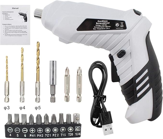 Cordless Screwdriver,Mini Electric Screwdriver Rechargeable,Cordless