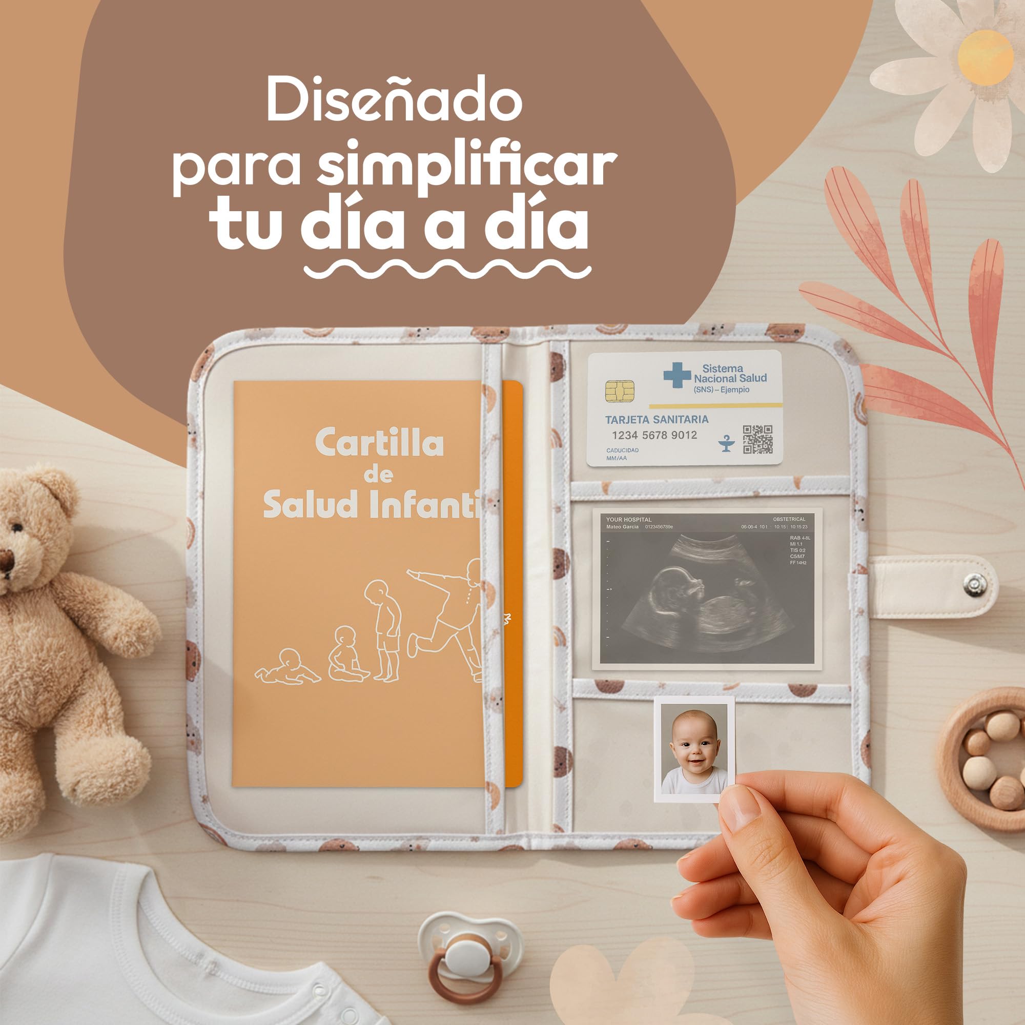 Portadocumentos Bebé – Porta Documentos para Cartilla Sanitaria | Carpeta Embarazo con Bolsillos | Acolchado y Ligero | Ideal para Padres Primerizos y Regalo para Maternidad o Recién Nacido (Planetas) — view 2