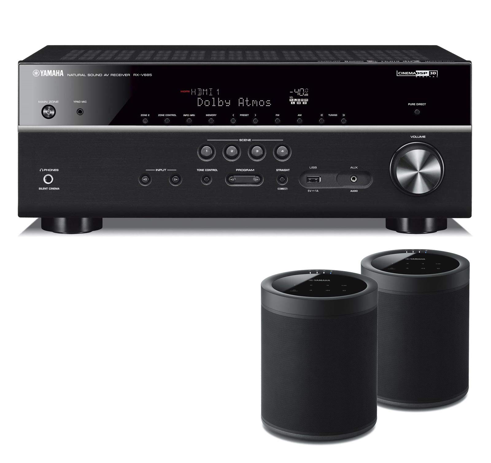 Buy YAMAHA RXV685 7.2Channel AV Receiver with MusicCast with 2 Pack