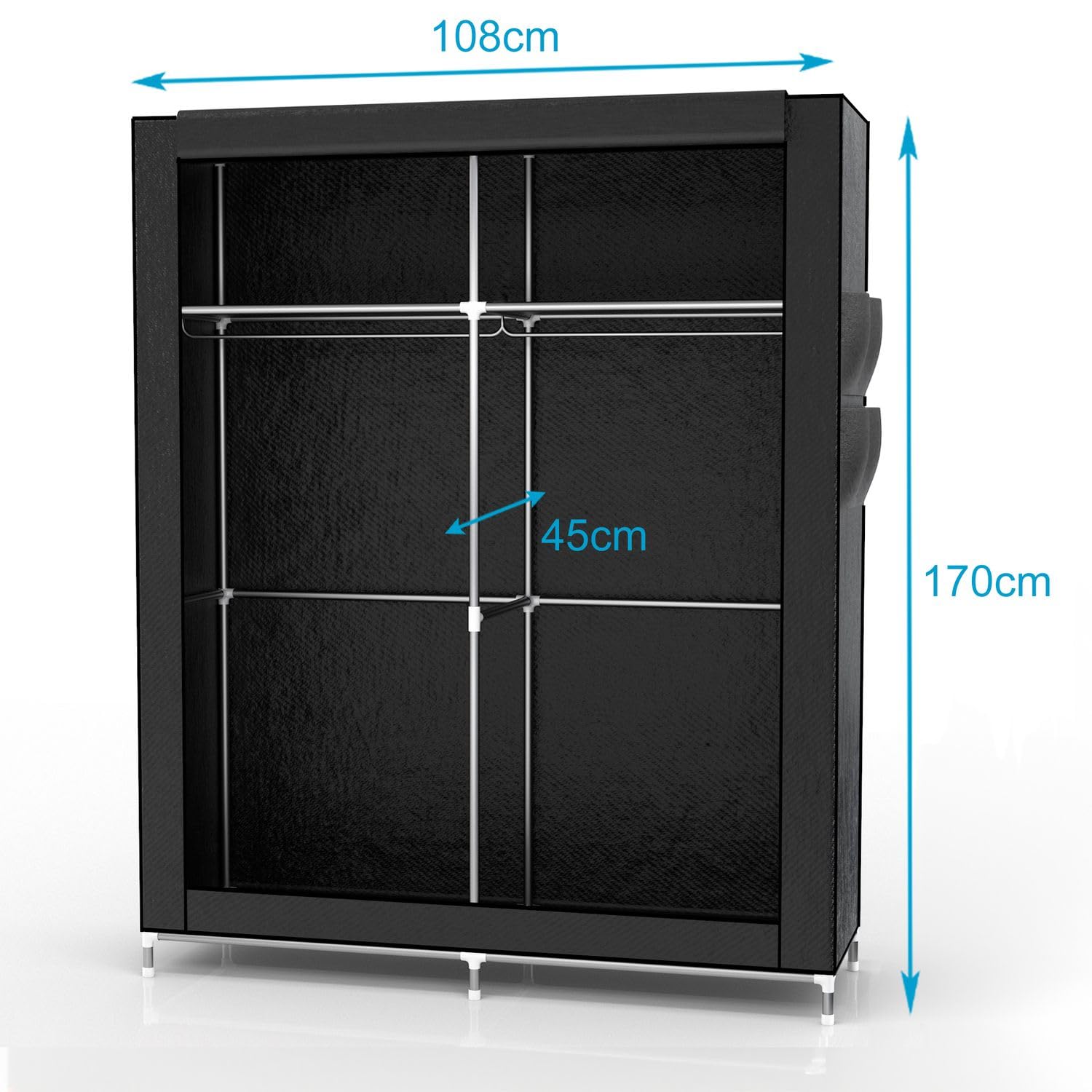 Intirilife Mobile Pieghevole 108x170x45 Cm Abiti In Tessuto Fai Da Bagno Guardaroba