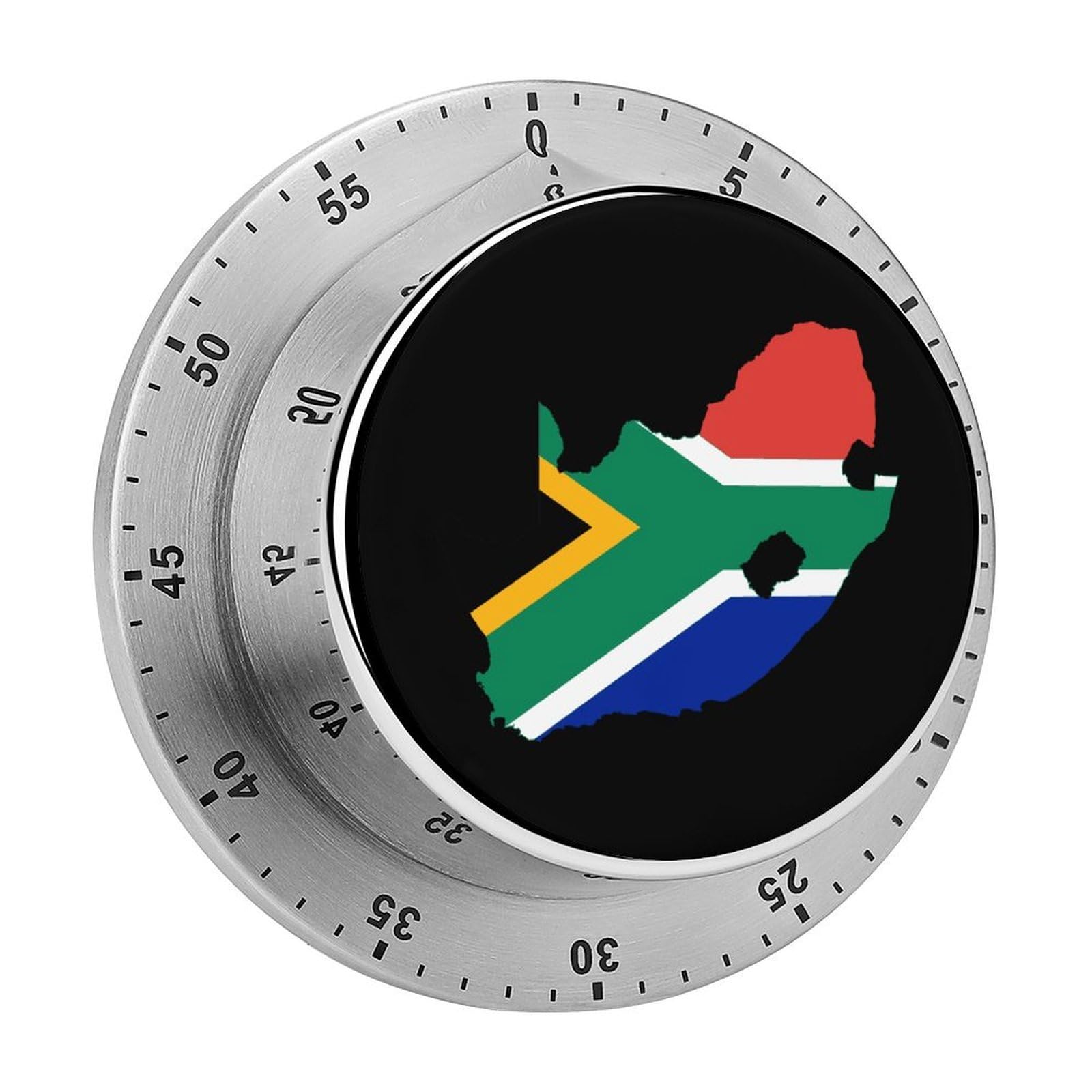 Flag Map of South Africa Funny Timer 60 Minute Countdown Timer Mechanical Time Management Tool for Kitchen Work