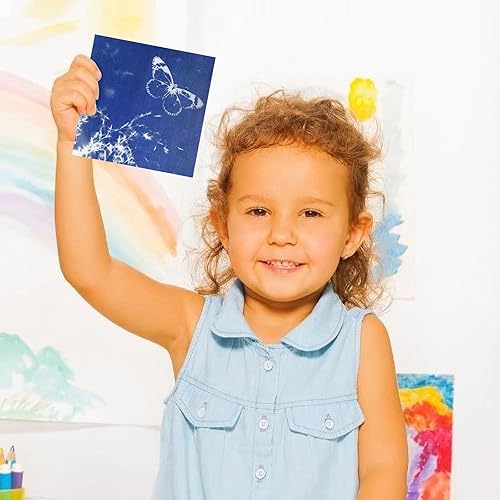 Miniatura 2 de Juego de 60 piezas de papel de impresión solar, papel cianotipo, papel de arte solar de 3.9 x 3.9 pulgadas con 2 herramientas de plástico para