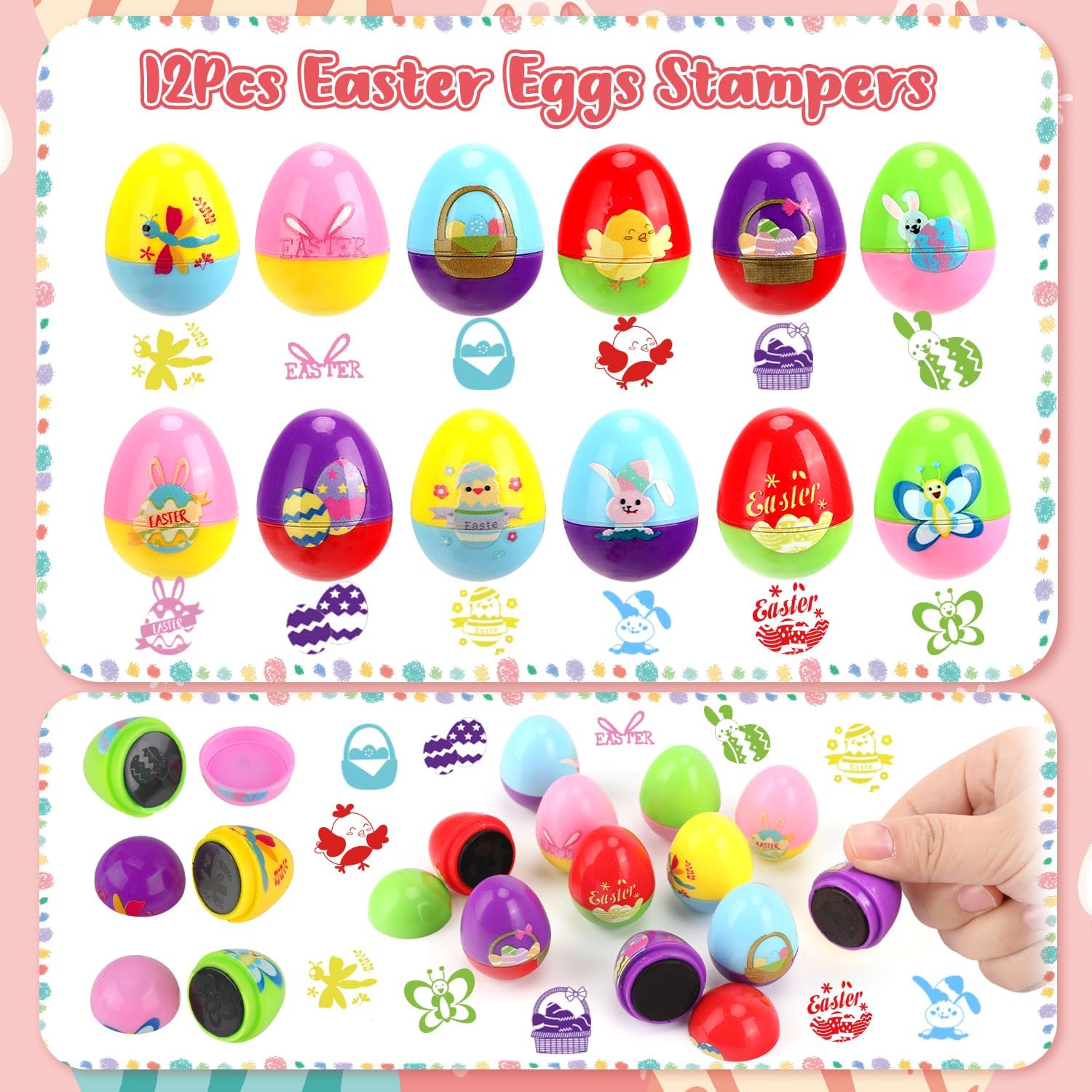 48 Pcs Easter Egg Filled with Assorted Toys for Easter Egg Hunt, Kids Basket Stuffers, Party Favor Decor Supply, Easter Classroom Prize Supplies, Plastic Easter Eggs Filled with Easter Eggs Fillers