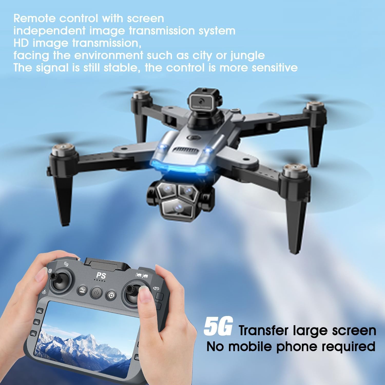 model S166MAX 4.3-Inch HD Screen Remote Control Drone with Dual Cameras | Foldable Portable Quadcopter | 150m Range, 1080P Video, Smart Obstacle Avoidance