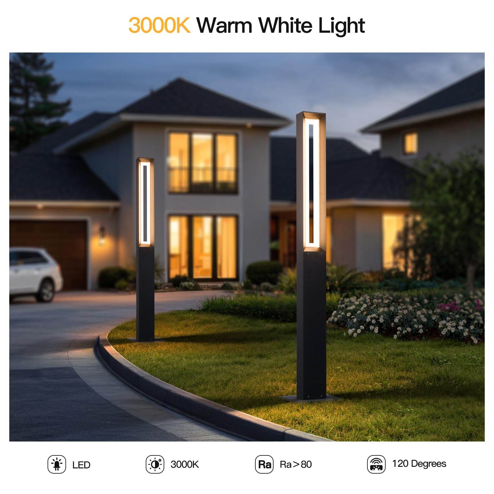 MVBT 71 Path Light Wired Outdoor Pathway Lights Bollard Light AC100-240V | Waterproof Modern Driveway Pole Lamp Bright 3000K LED Landscape Lighting for Outside Patio Sidewalk Garden Yard Walk product thumbnail 3