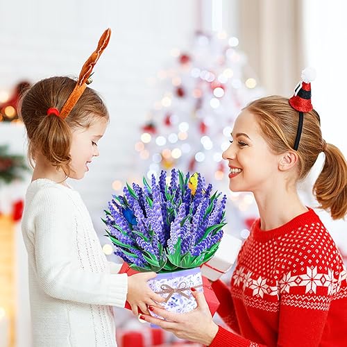 Miniatura 7 de Tarjeta desplegable de ramo de lavanda, tarjeta de felicitación de flores 3D con sobre para cualquier ocasión, cumpleaños, día de la madre,