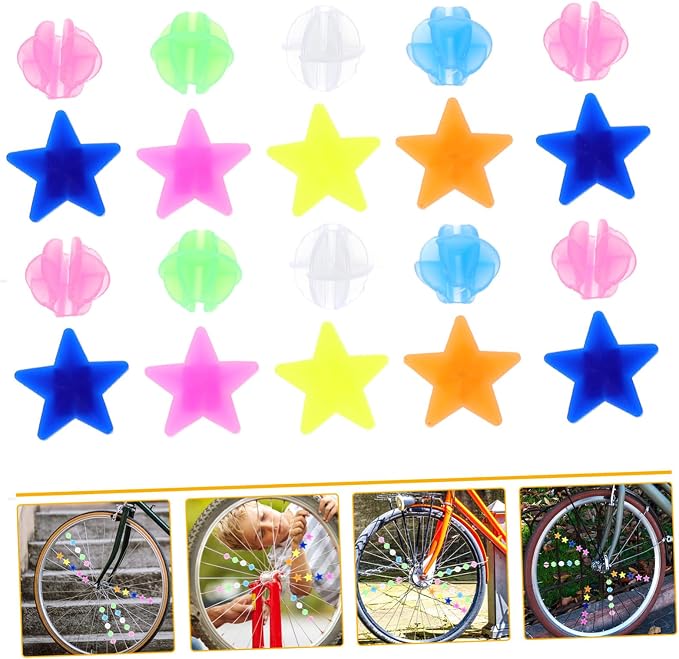 72 cuentas plásticas de colores para radios de bicicleta miniatura 5