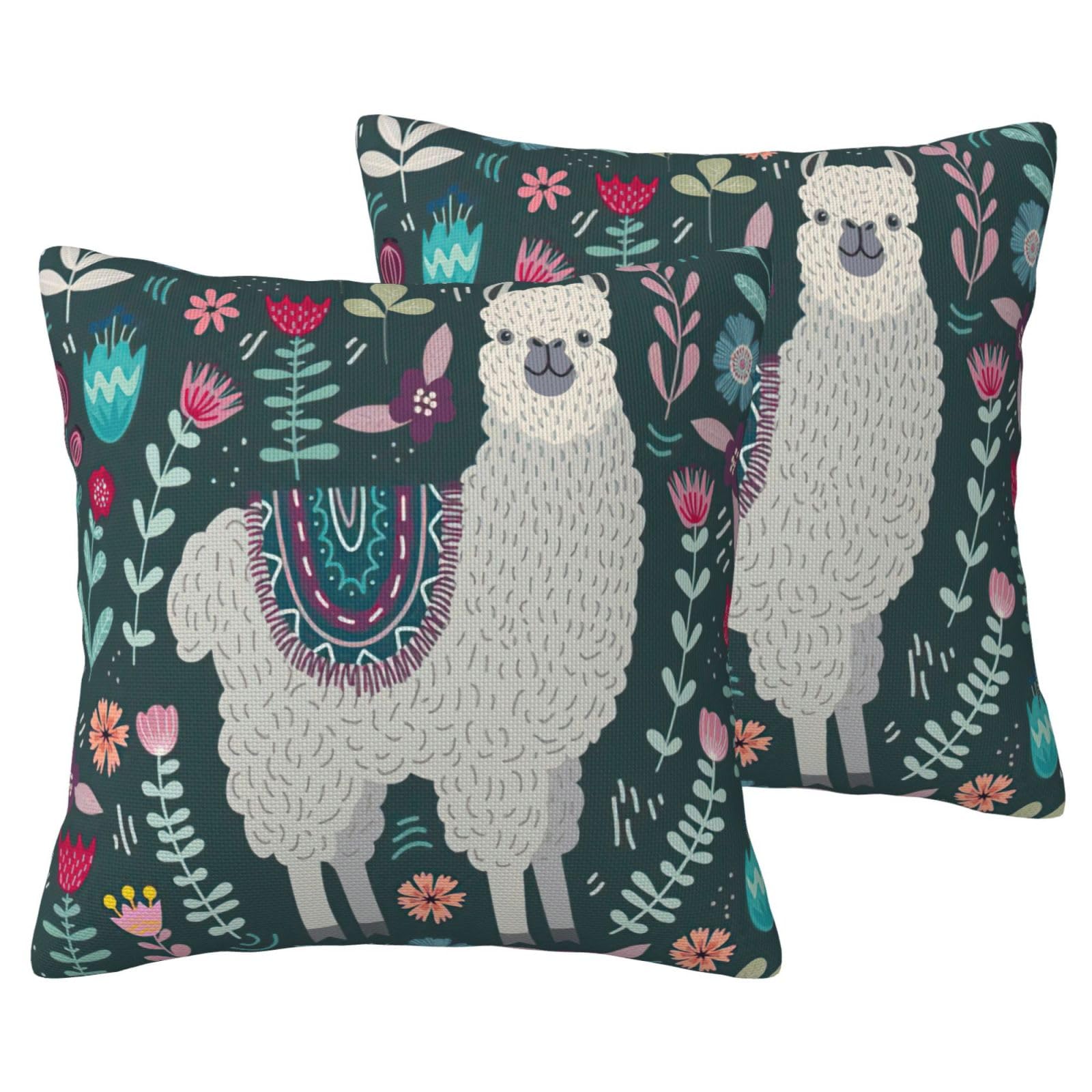 Taies d'oreiller motif lama housses lavables pour protéger et décorer votre canapé