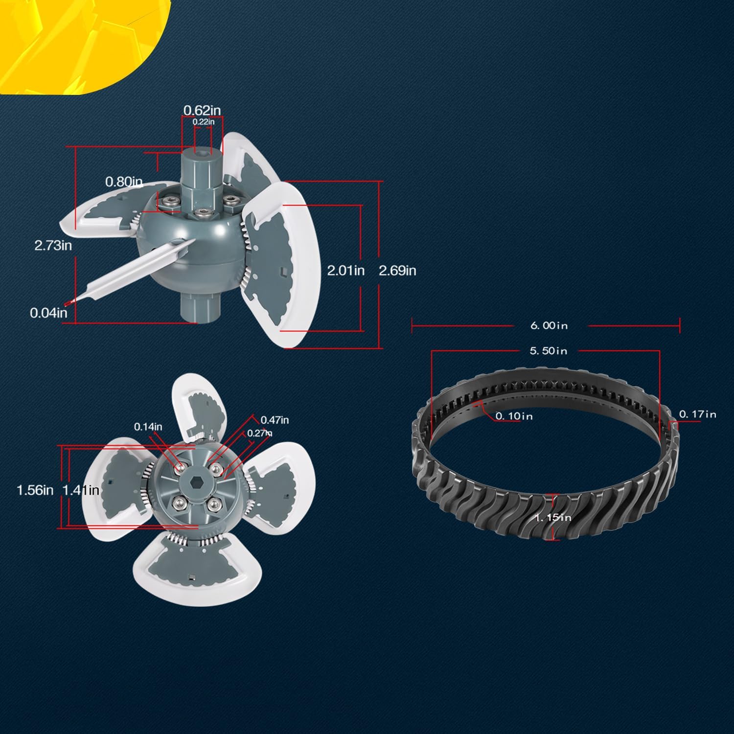 MX8 / MX8 Elite Tune Up Kit, Replacement Parts for Zodiac Baracuda Pool Suction Cleaner Vacuum MX8 MX6 MX8EL MX6EL Rebuild Kit, R0524900, R0526100, R0527000, R0525100, R0524700, R0524800