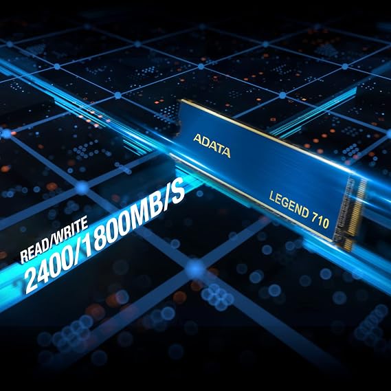 ADATA SSD Legend 710 M.2 1TB PCIe Gen3 x4 M.2 2280 Solid State Drive, Design for Creator Gaming, Read Speed up to 2,400 MB/s, 3D NAND, LDPC, AES 256-bit Encryption