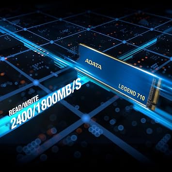 ADATA SSD Legend 710 M.2 1TB PCIe Gen3 x4 M.2 2280 Solid State Drive, Design for Creator Gaming, Read Speed up to 2,400 MB/s, 3D NAND, LDPC, AES 256-bit Encryption