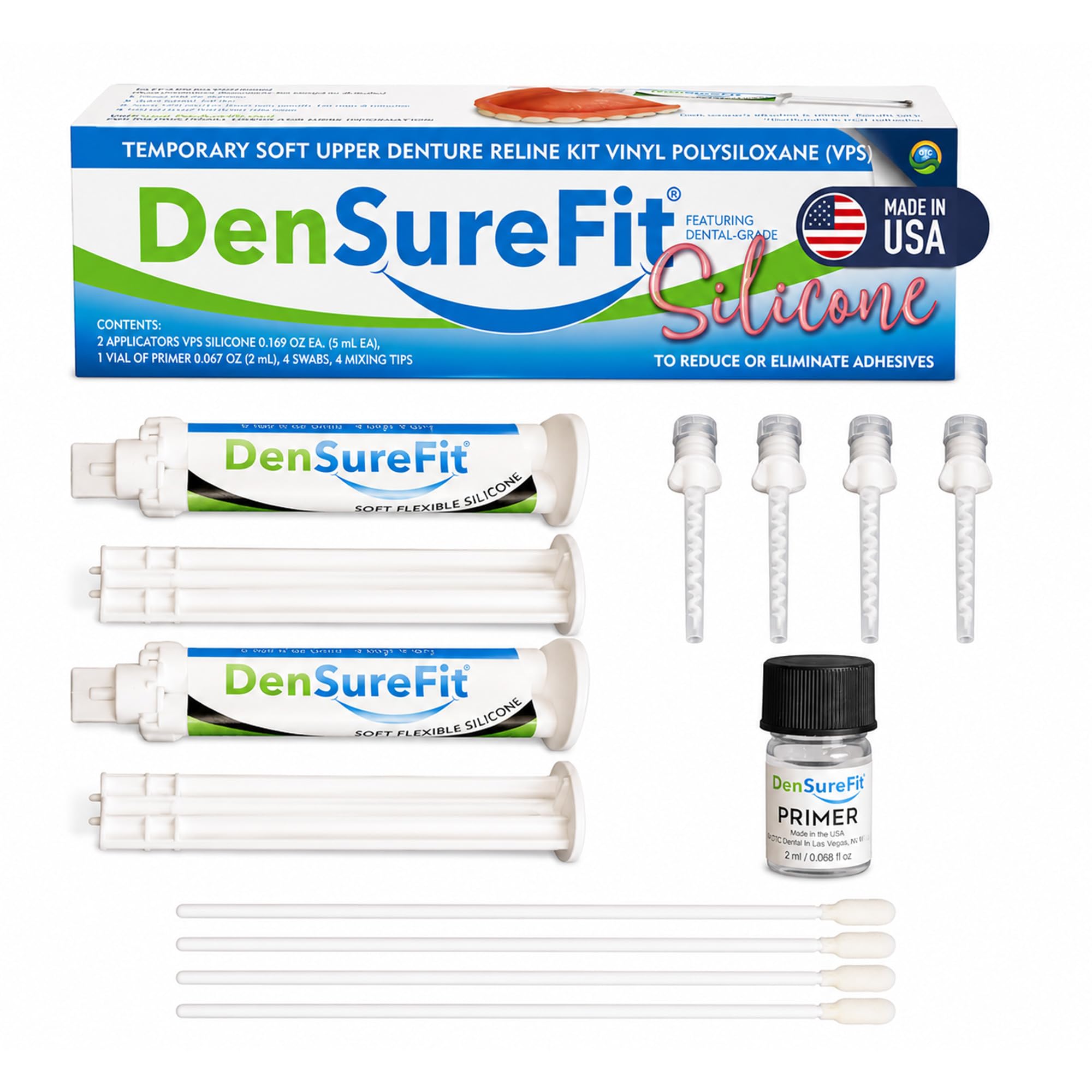 DenSureFit Upper Denture Reline Kit Soft Silicone Liner | Soft silicone liner for loose upper dentures; helps improve suction fit and comfort for months. product thumbnail 2