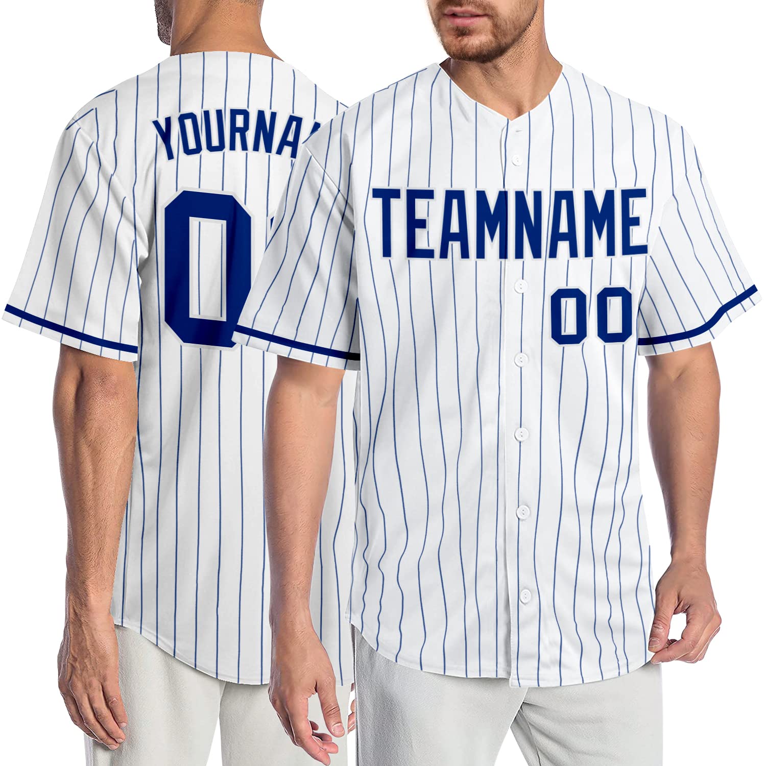 Custom Button Down Baseball Jerseys Men's Fashion Shirt Short Sleeve Beach V-Neck Shirts